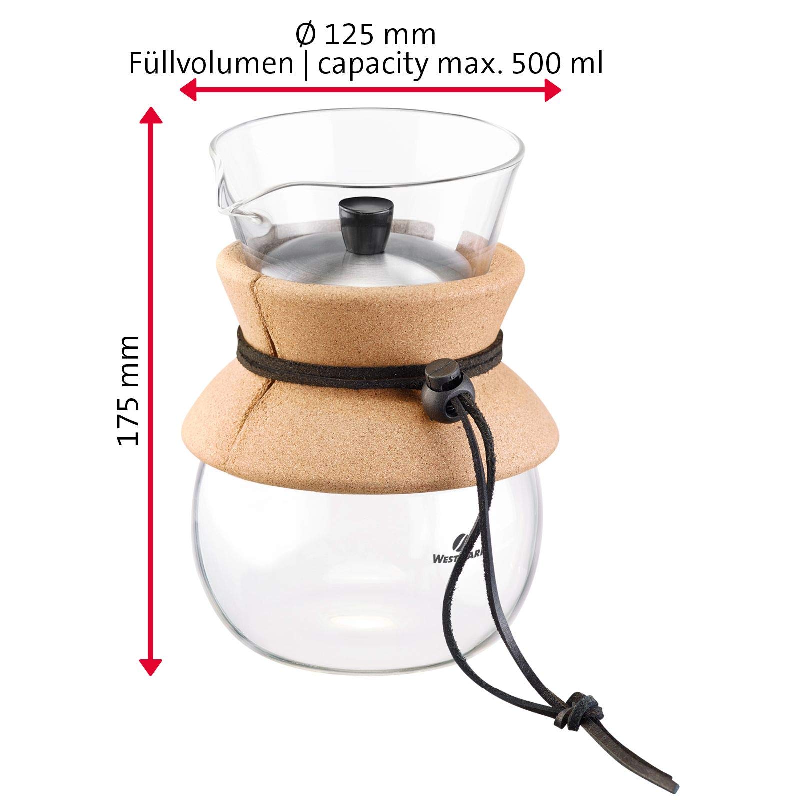 westmark-brasilia-24592260-cafeti-re-filtre-500-ml-avec-filtre-et-couvercle-en-a image 7