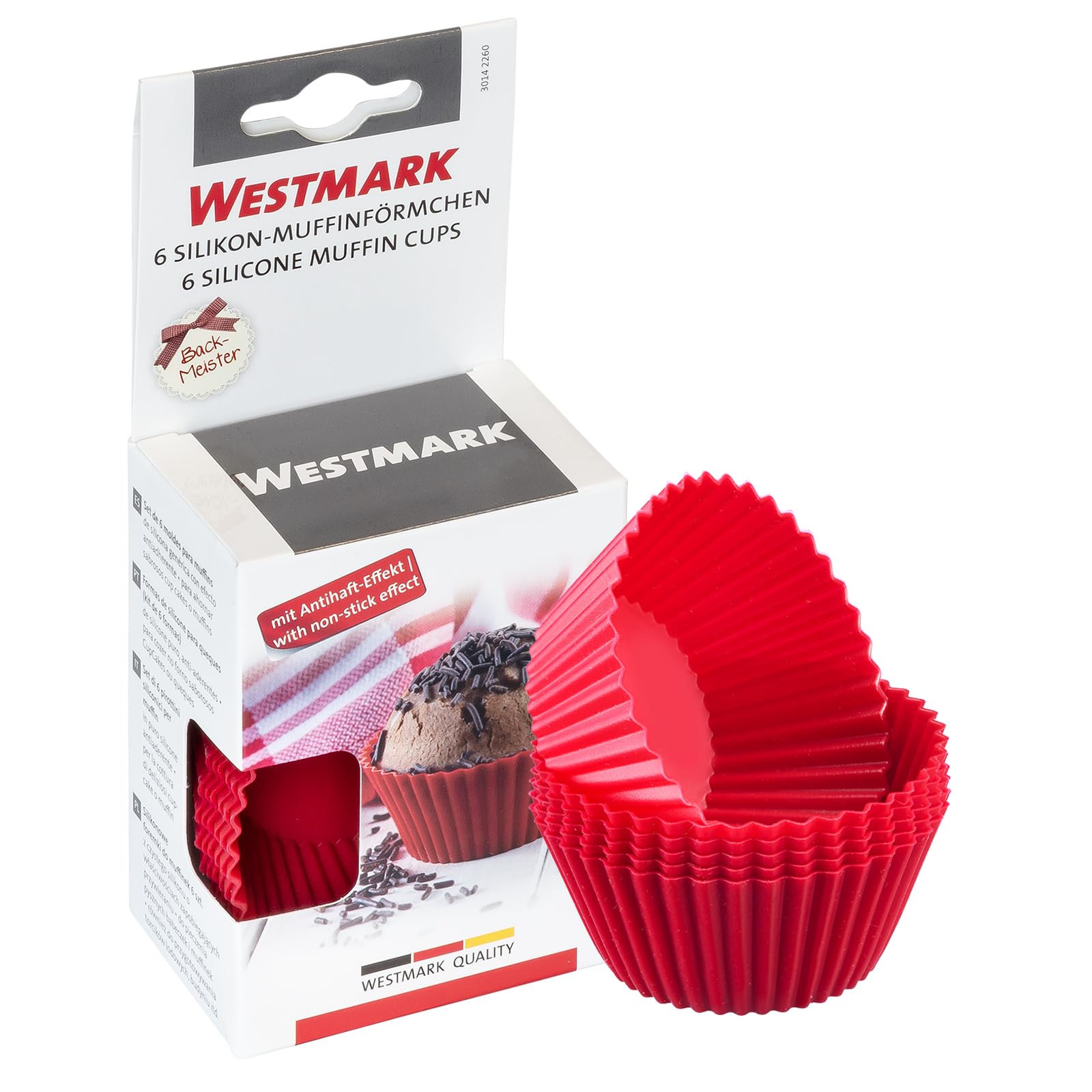 westmark-30142260-moules-muffin-silicone-set-de-6-7-x-7-x-3-cm-anti-adh-sif-roug image 1