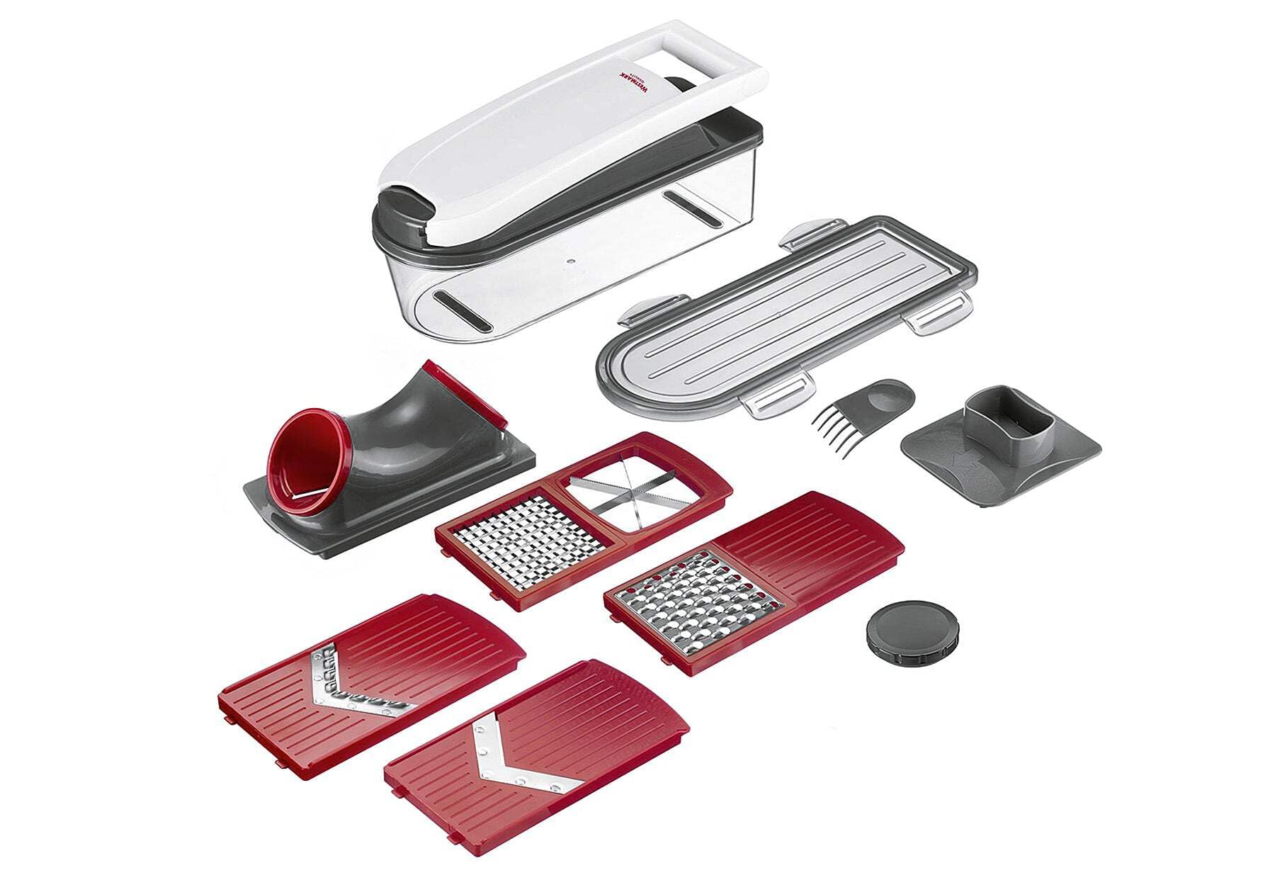westmark-dicer-star-plus-97112260-mandoline-coupe-l-gumes-12-pi-ces-avec-r-cipie image 1