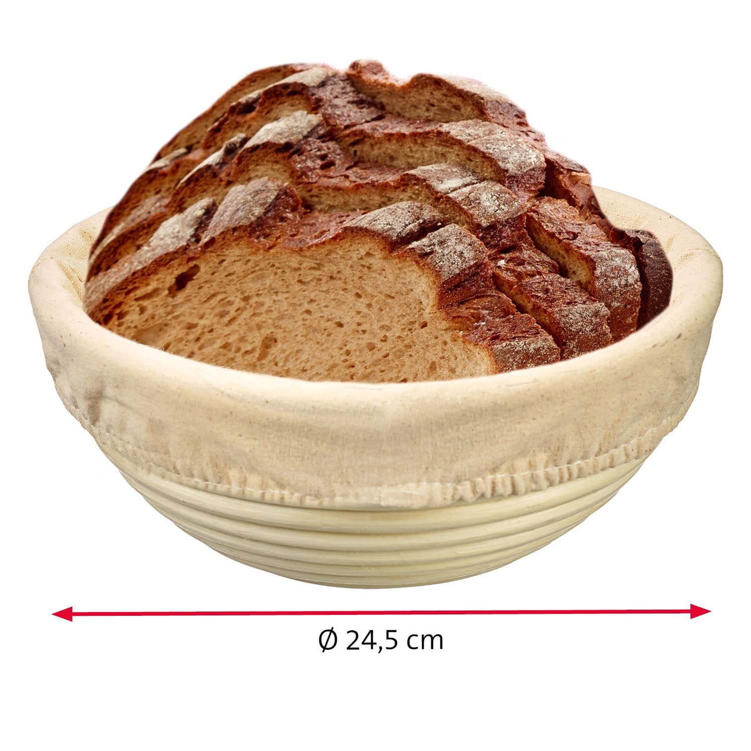 westmark-3206227b-panier-de-fermentation-rond-en-rotin-avec-housse-en-coton-beig image 6