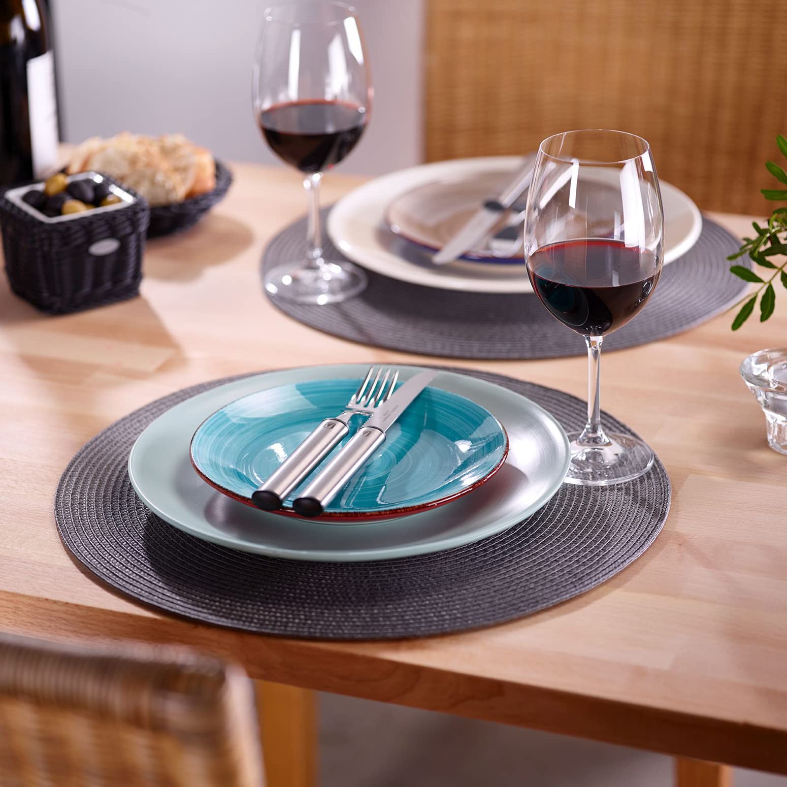 westmark-circle-sets-de-table-ronds-38-cm-anthracite-lot-de-4-coton-polypropyl-n image 5