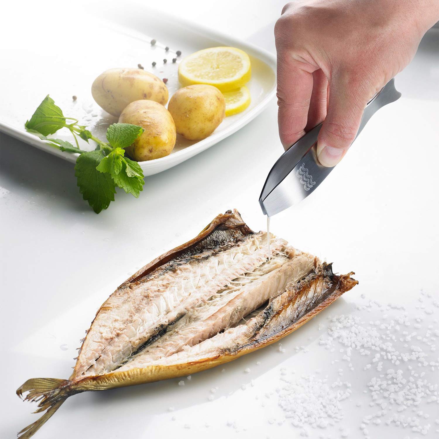 westmark-pincette-ar-tes-de-poisson-66082280-acier-inoxydable-embouts-larges-et- image 2