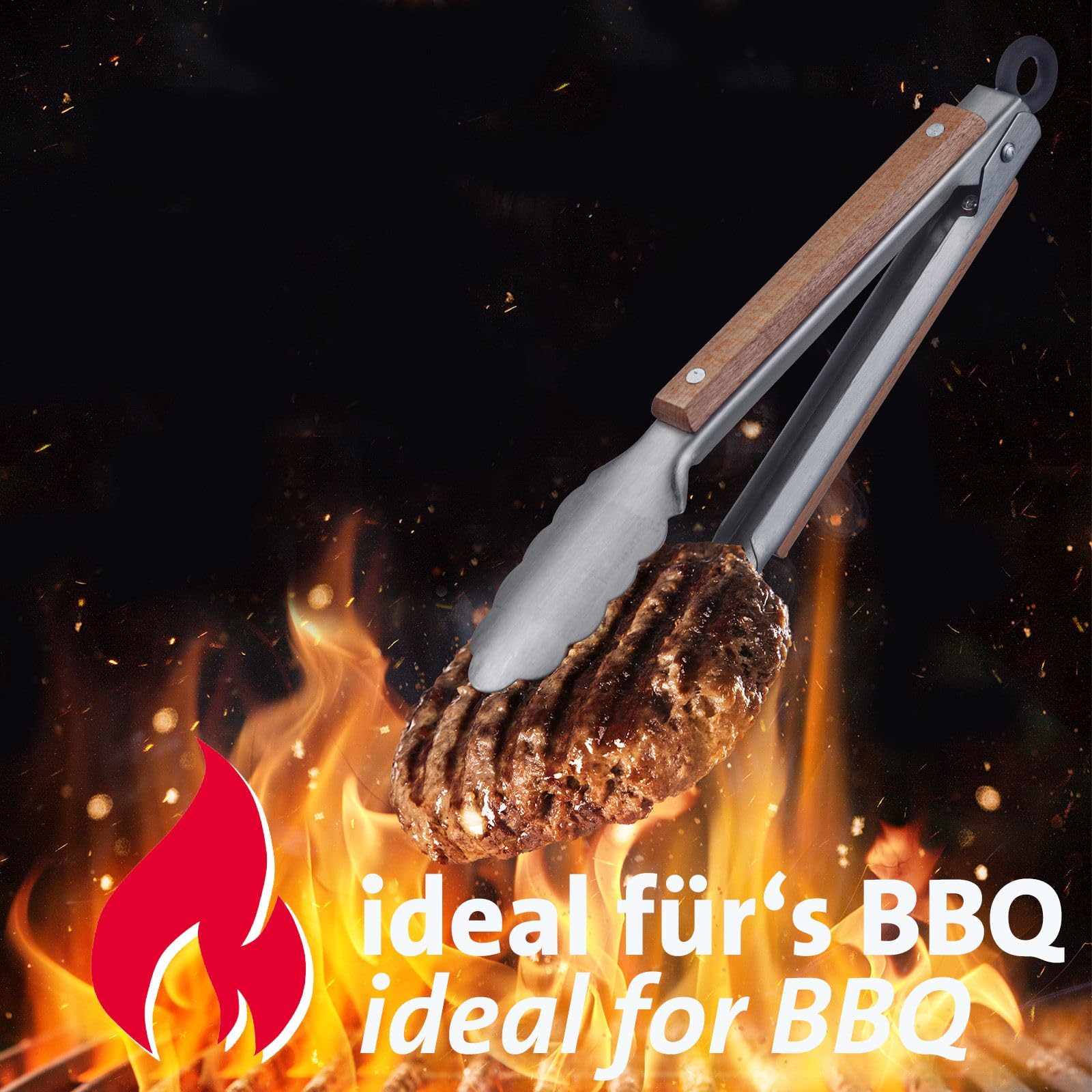 westmark-16272270-pince-barbecue-classic-wood-mini-en-acier-inoxydable-poign-es- image 3