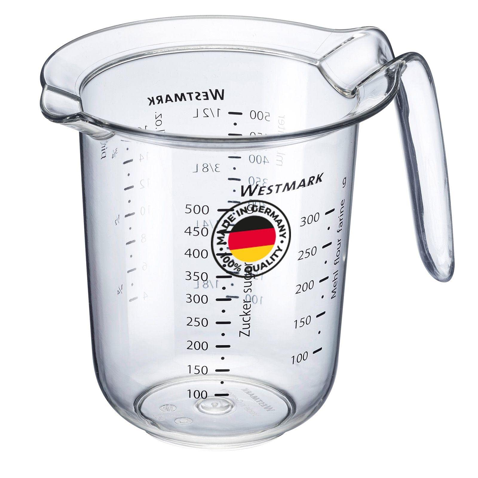 westmark-cruche-pichet-mesureur-gradu-0-5-l-avec-bec-verseur-plastique-transpare image 1