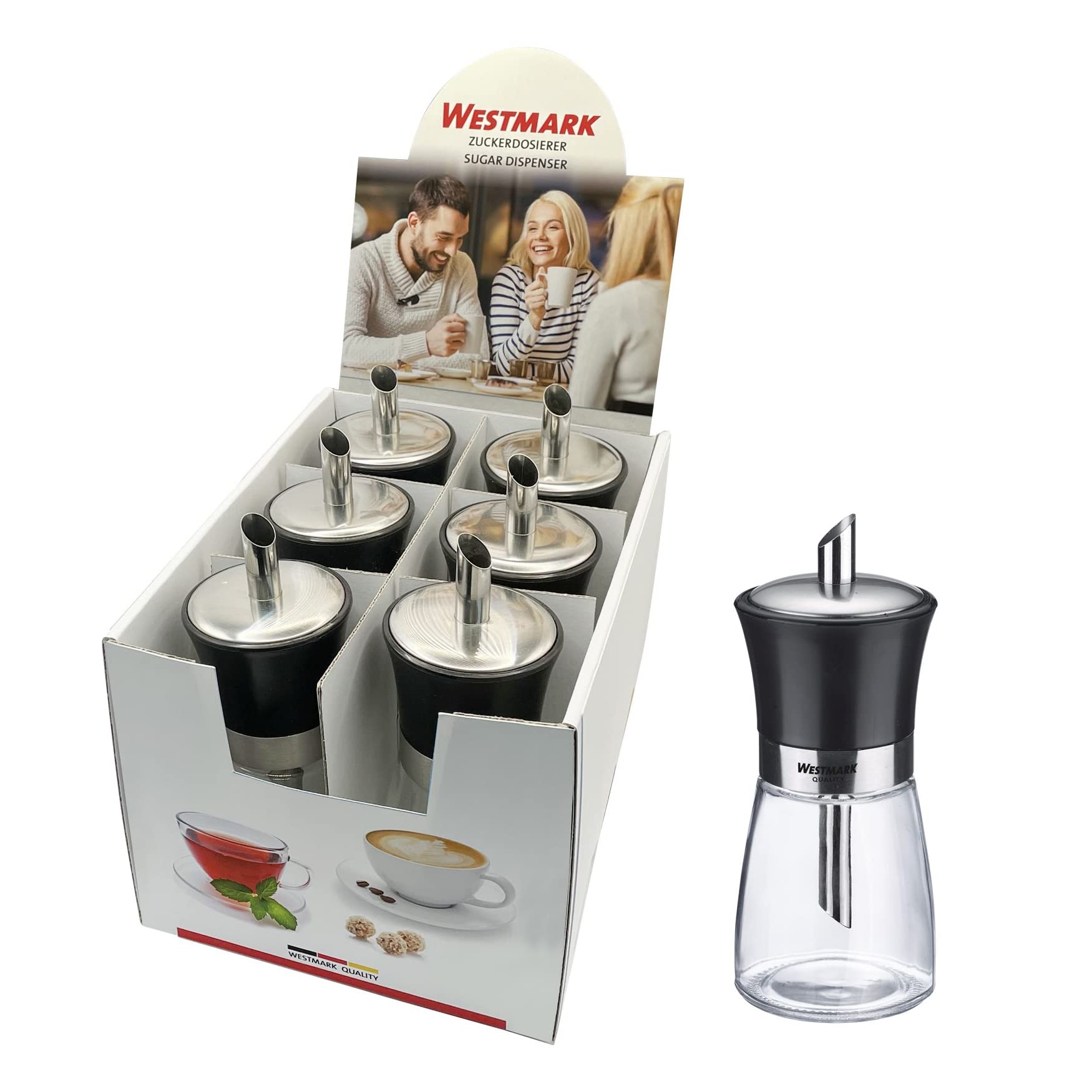 westmark-63592611-pr-sentoir-sucre-avec-6-dosettes-190-ml-verre-et-acier-inoxyda image 5