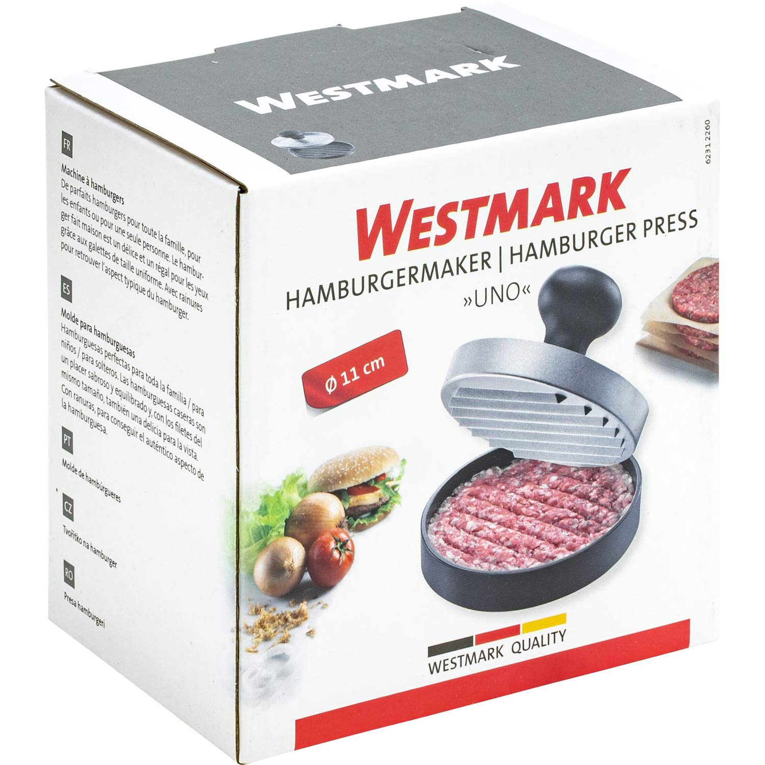 westmark-uno-62312260-presse-hamburger-11-cm-aluminium-plastique-noir-argent image 8