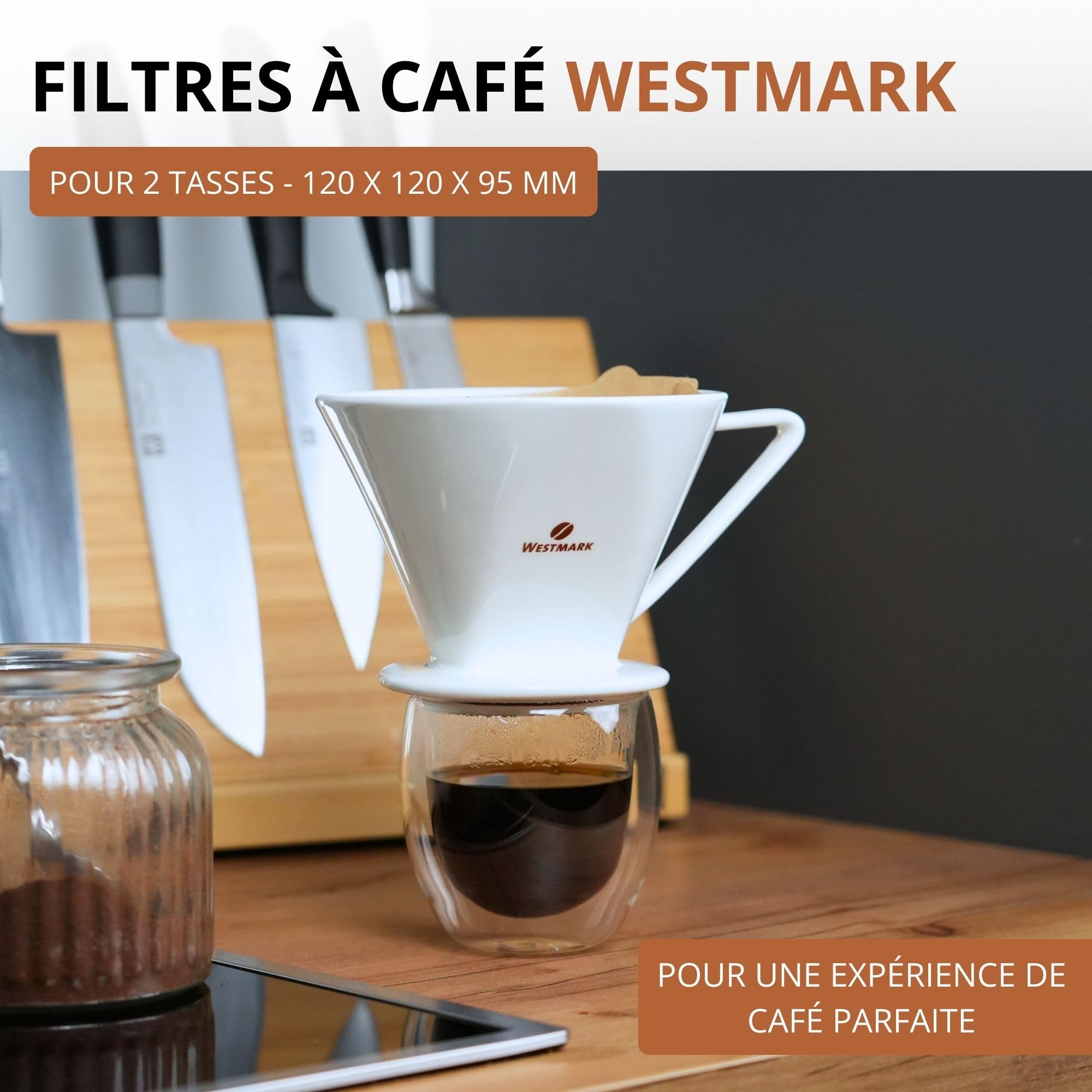 westmark-24472260-brasilia-porte-filtre-caf-en-porcelaine-taille-2-pour-2-tasses image 2