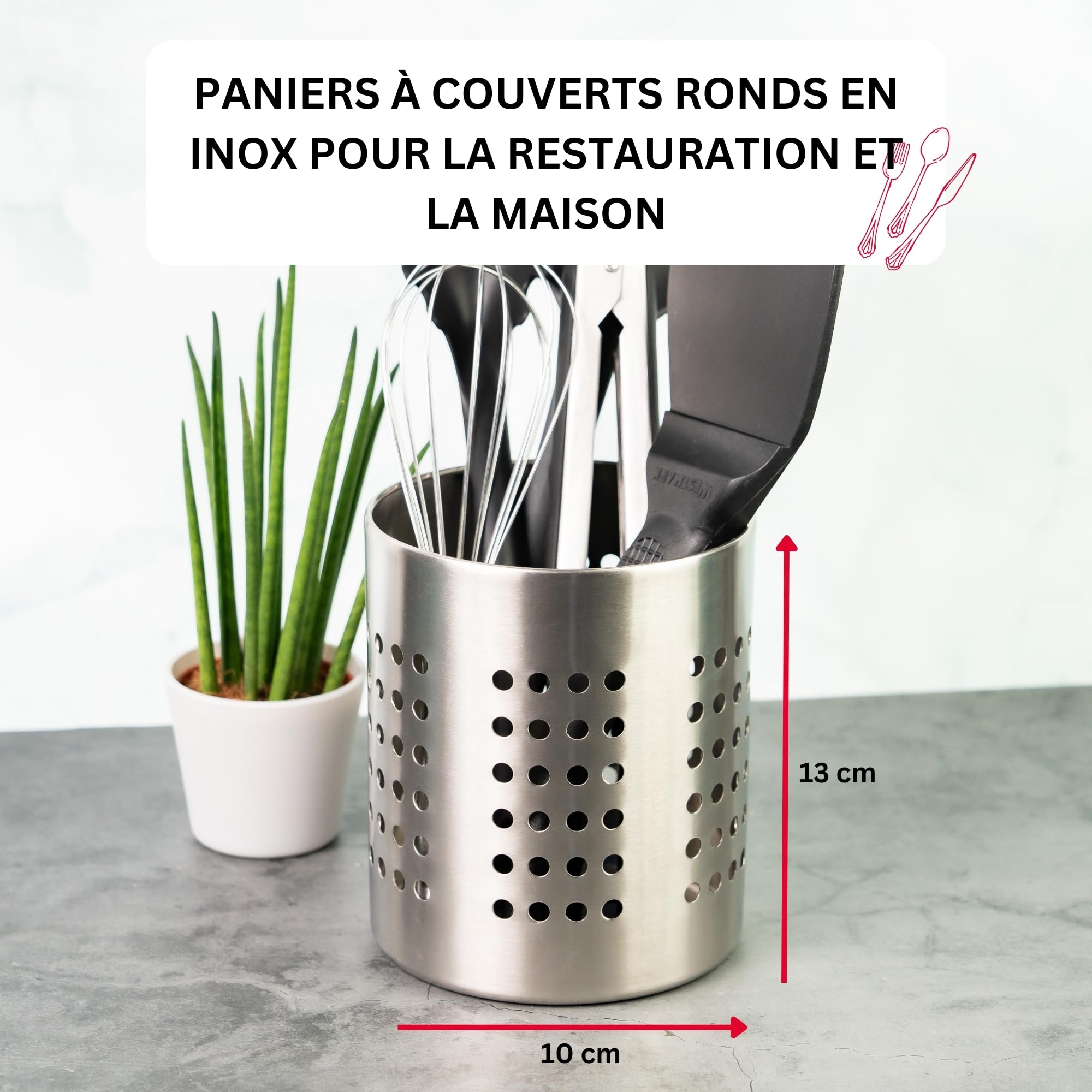 westmark-gouttoir-couverts-rond-69012211-porte-ustensiles-en-acier-inoxydable-10 image 2