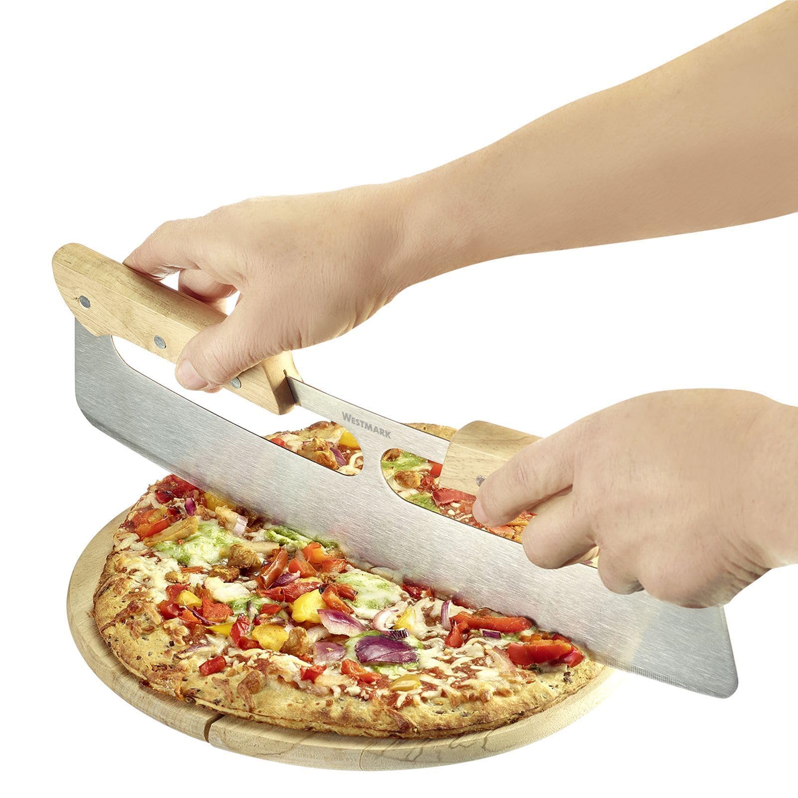 westmark-coupe-pizza-pro-lame-en-acier-inoxydable-poign-e-en-bois-avec-prot-ge-l image 7