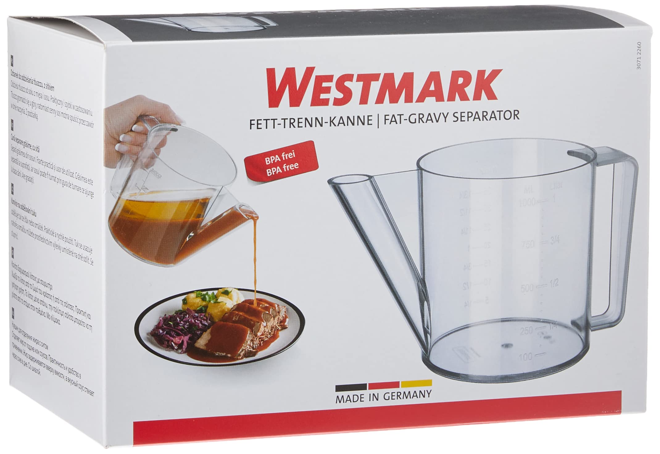 westmark-s-parateur-de-graisse-1-litre-carafe-d-graissante-avec-bec-verseur-et-c image 3