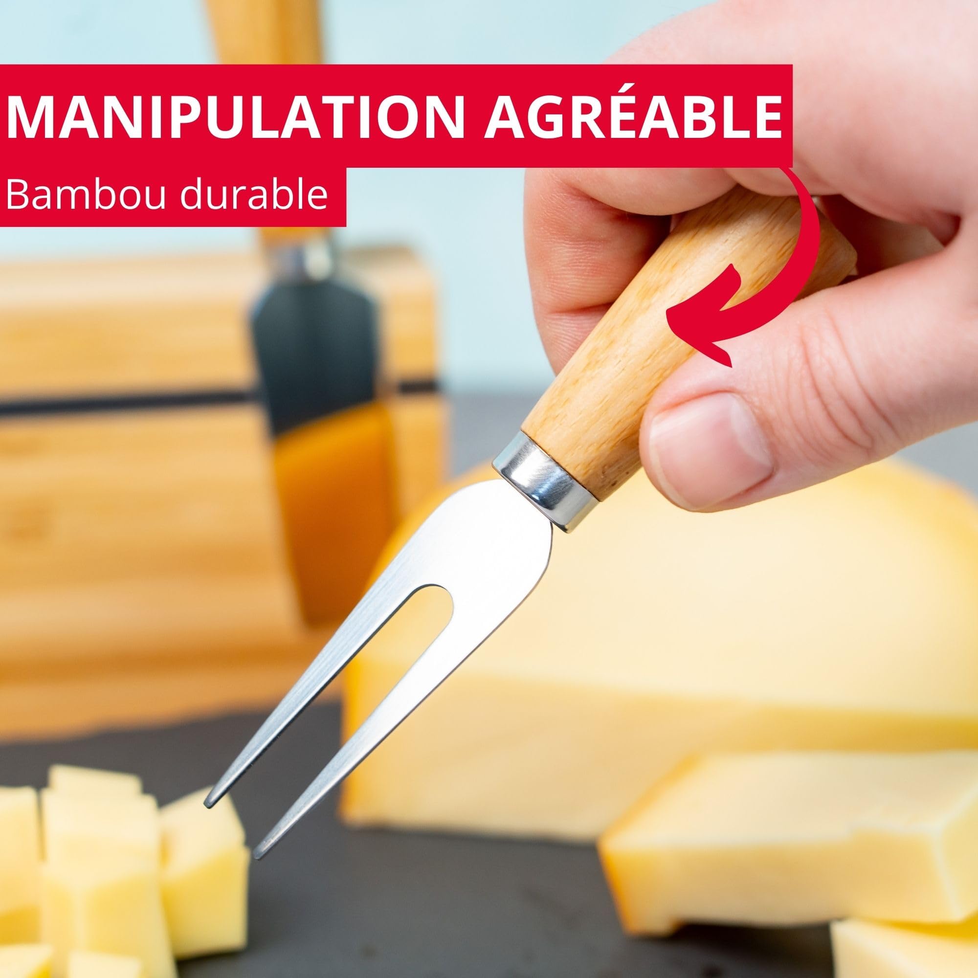 westmark-set-de-5-couteaux-fromage-avec-porte-couteaux-en-bambou-acier-inoxydabl image 5