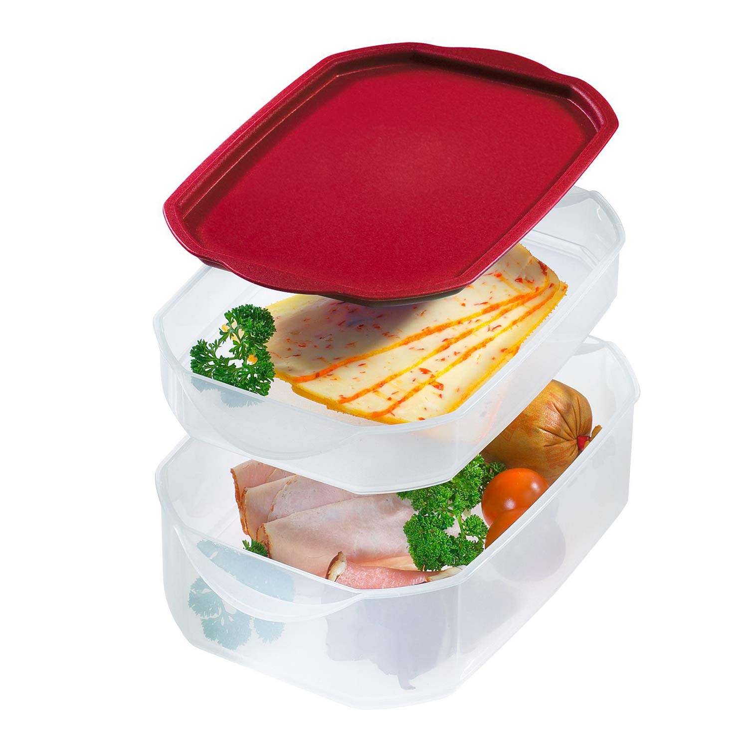 westmark-fresh-set-de-plat-pour-charcuterie-23-cm-transparent-rouge-plastique-23 image 4