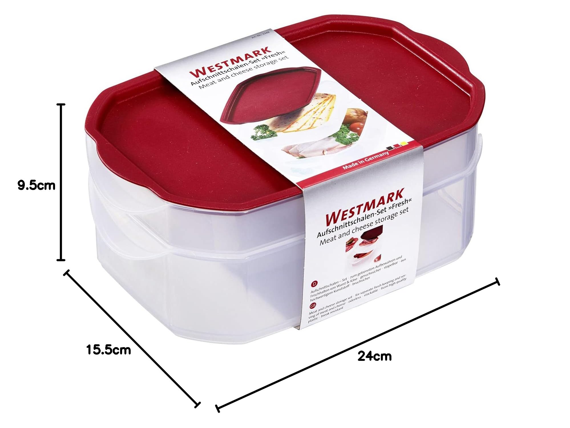 westmark-fresh-set-de-plat-pour-charcuterie-23-cm-transparent-rouge-plastique-23 image 7