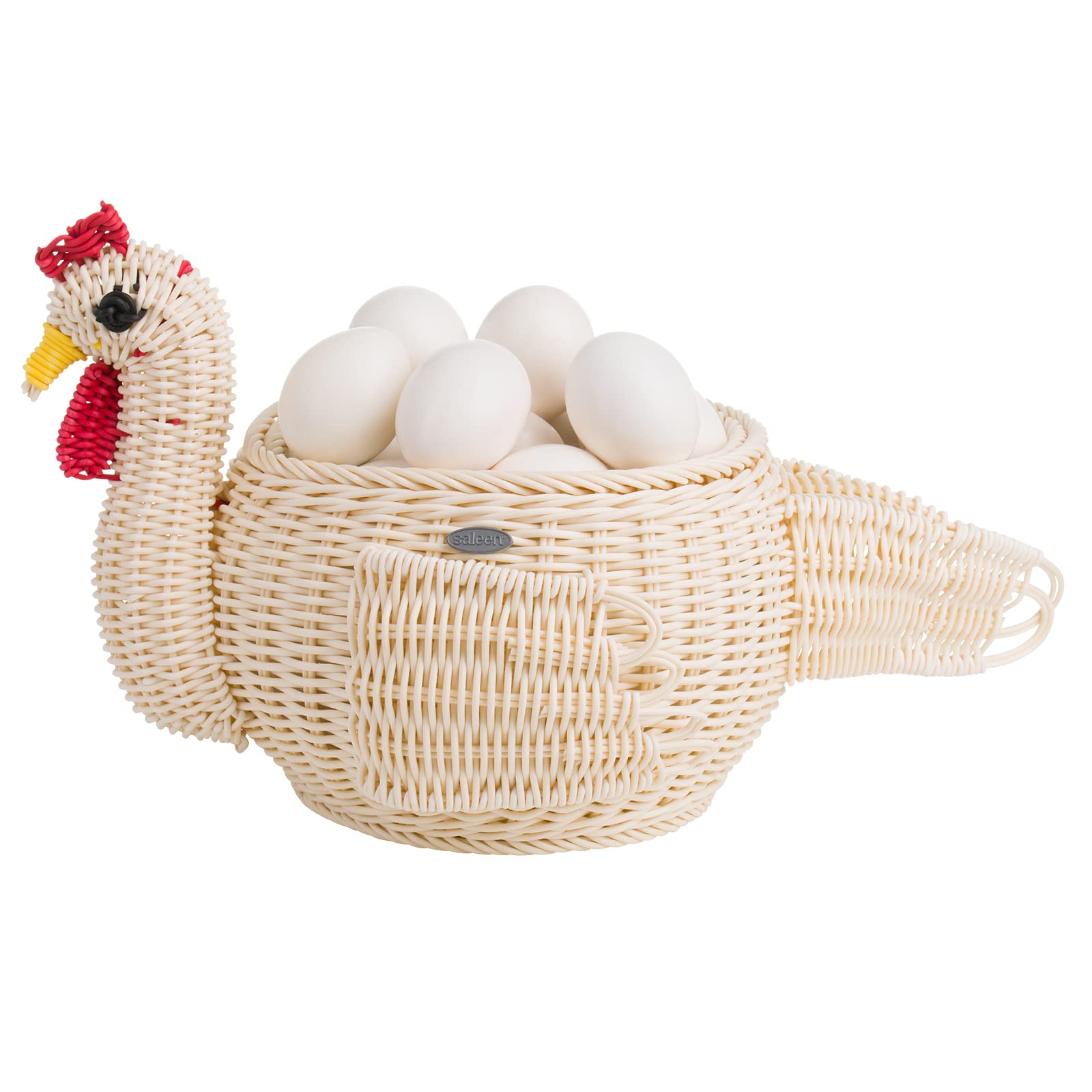 westmark-saleen-berta-panier-de-d-coration-poule-en-polypropyl-ne-tress-ivoire-3 image 3