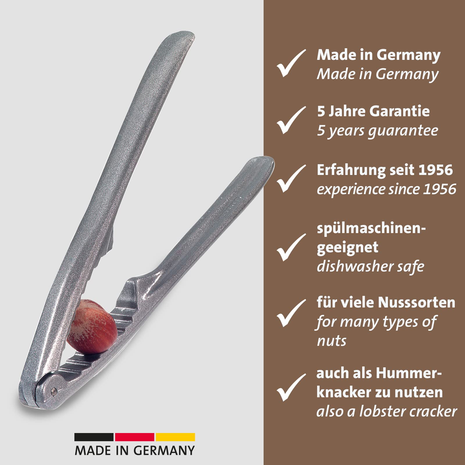 westmark-herkules-casse-noix-pince-casse-homard-aluminium-moul-15-cm-argent-e-33 image 2