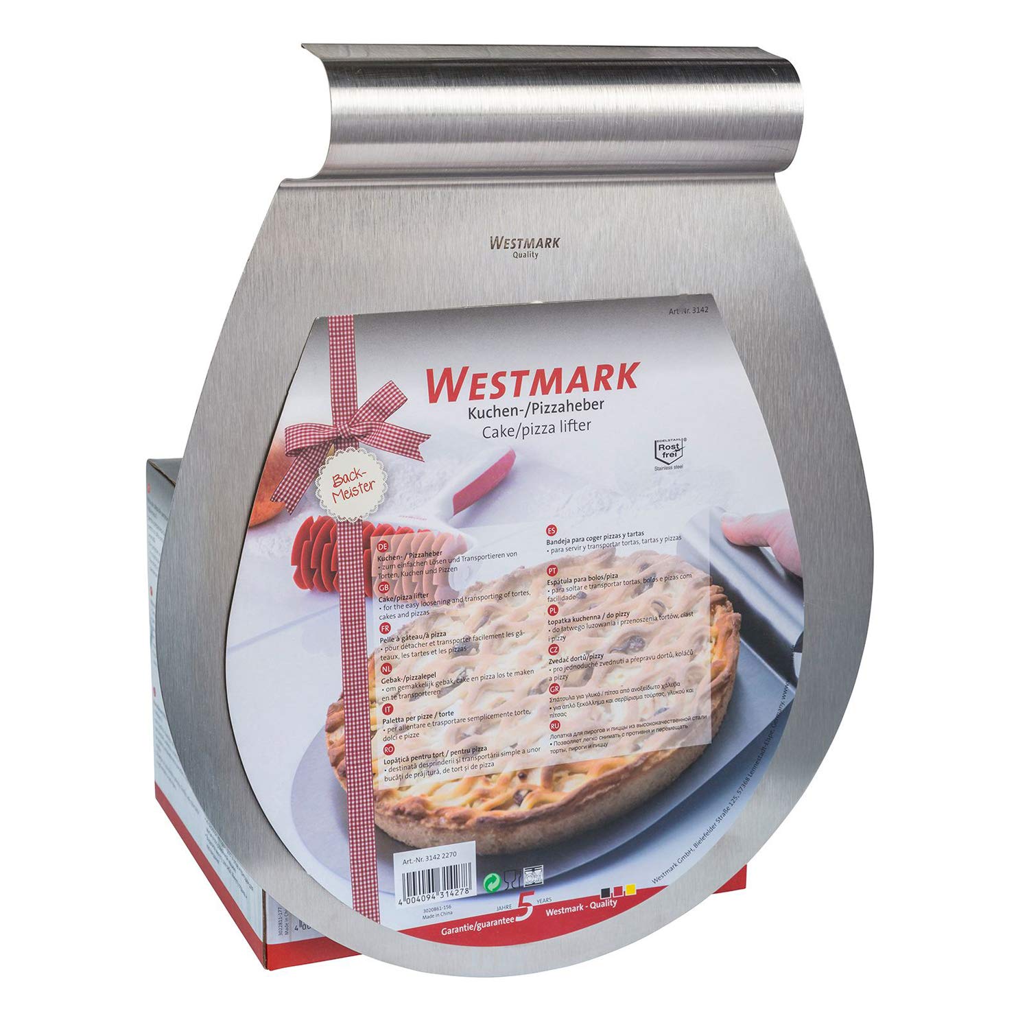 westmark-pelle-g-teau-pizza-26-cm-en-acier-inoxydable-bord-arrondi-argent-314222 image 8