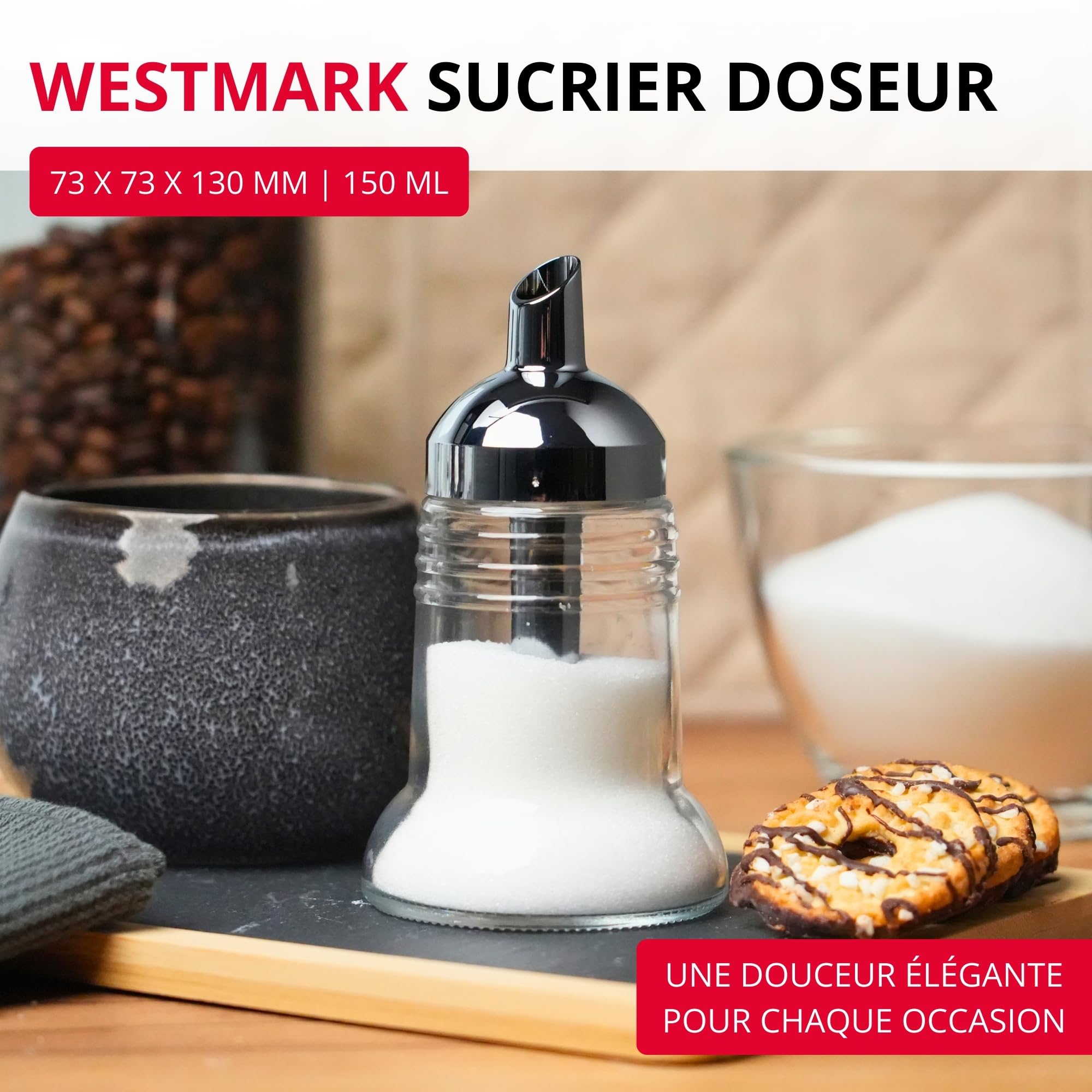 westmark-distributeur-de-sucre-paris-chrom-sucrier-distributeur-doseur-en-verre- image 2