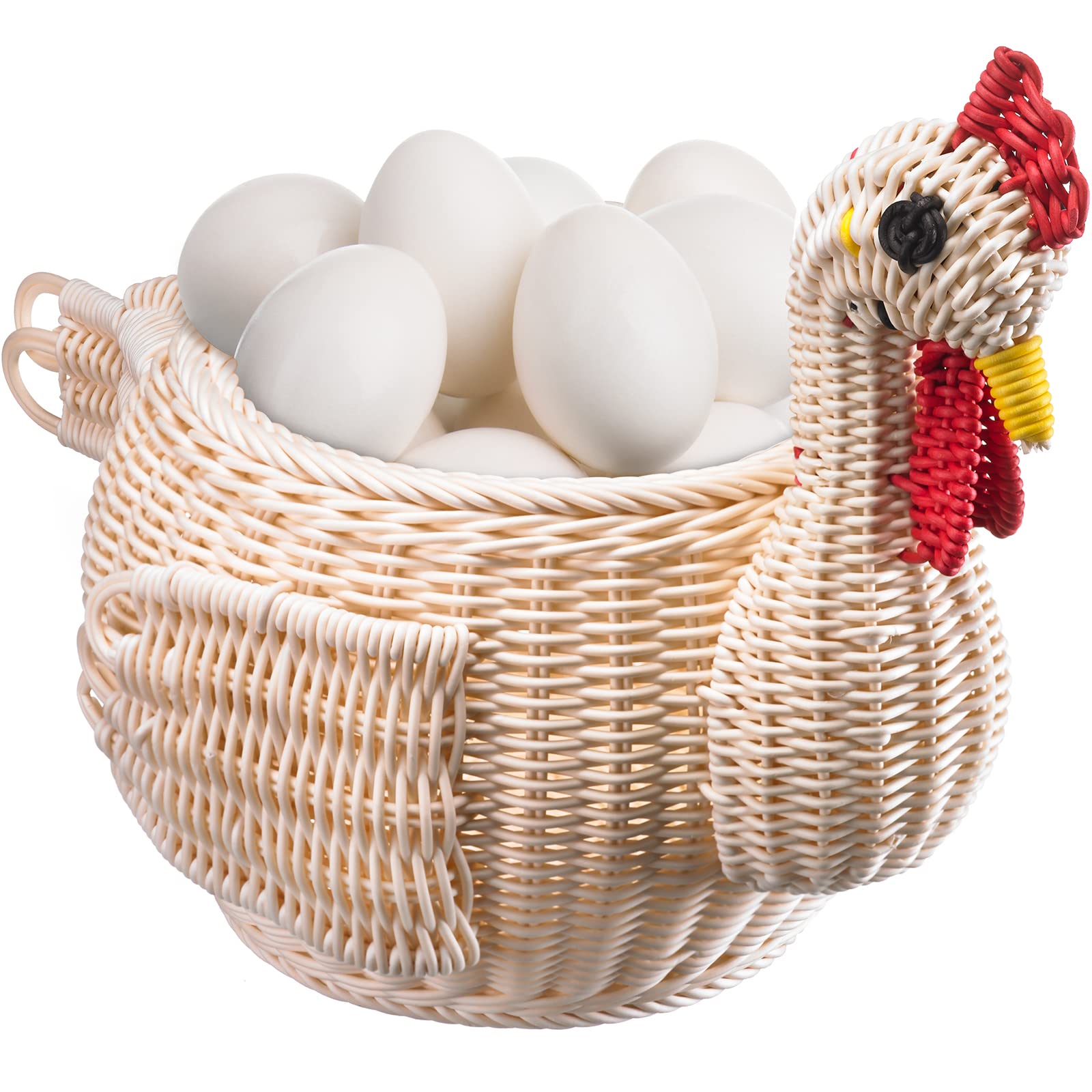 westmark-saleen-berta-panier-de-d-coration-poule-en-polypropyl-ne-tress-ivoire-3 image 2