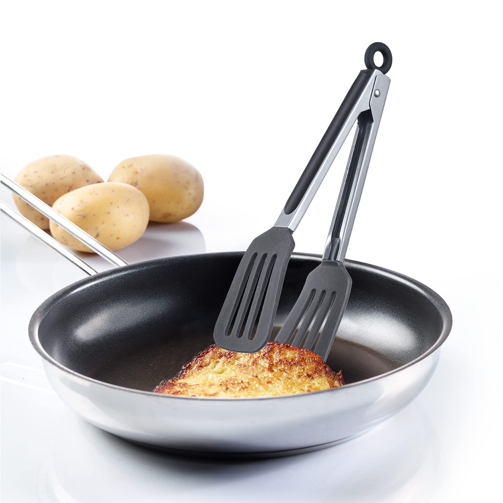 westmark-comfort-silicone-mini-pince-de-service-26-5-cm-lames-silicone-acier-ino image 2