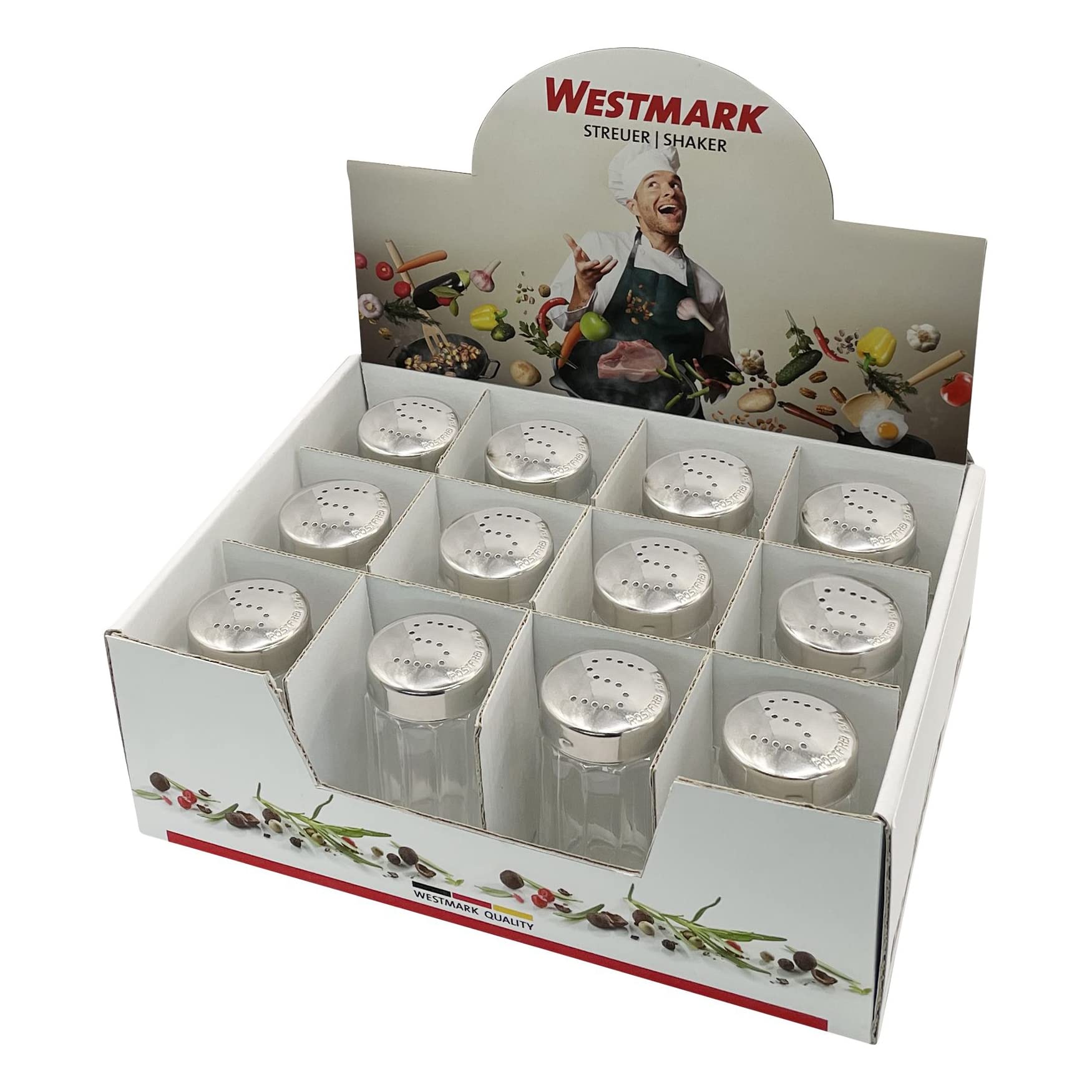 westmark-traditionnel-63012611-pr-sentoir-sel-12-pi-ces-50-ml-verre-acier-inoxyd image 3