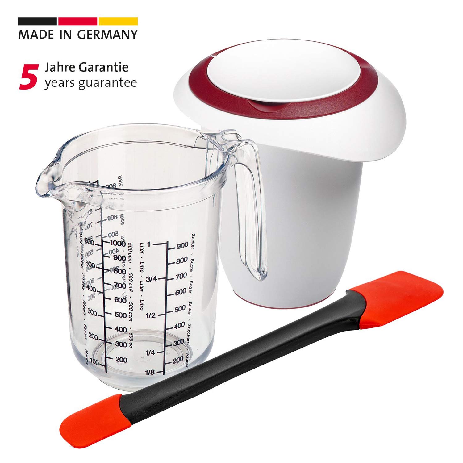westmark-gerda-duo-306822e8-set-de-3-verre-doseur-1-l-batteur-avec-couvercle-et- image 2