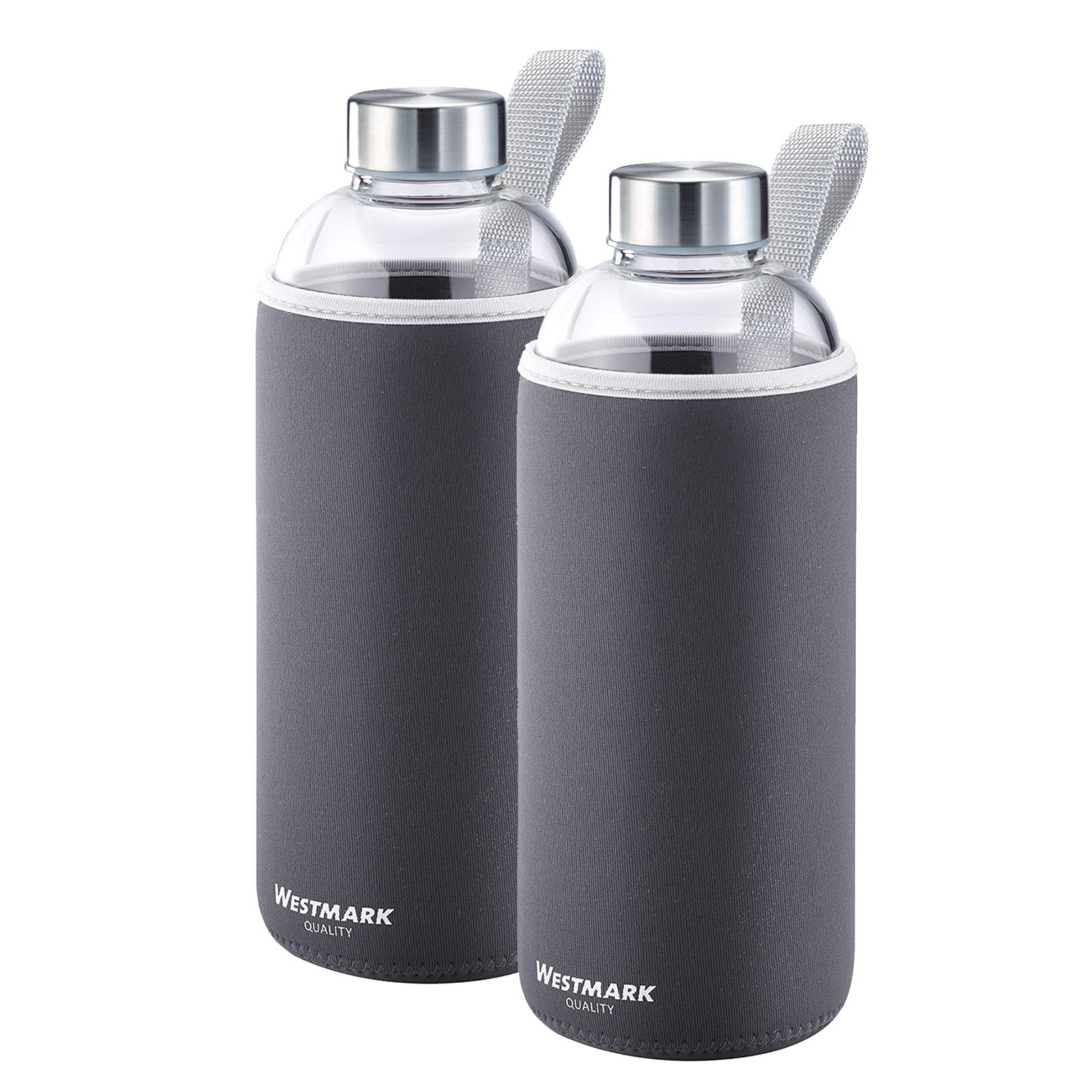westmark-viva-set-de-2-gourdes-en-verre-1000-ml-avec-housse-de-protection-sans-b-2 image 1