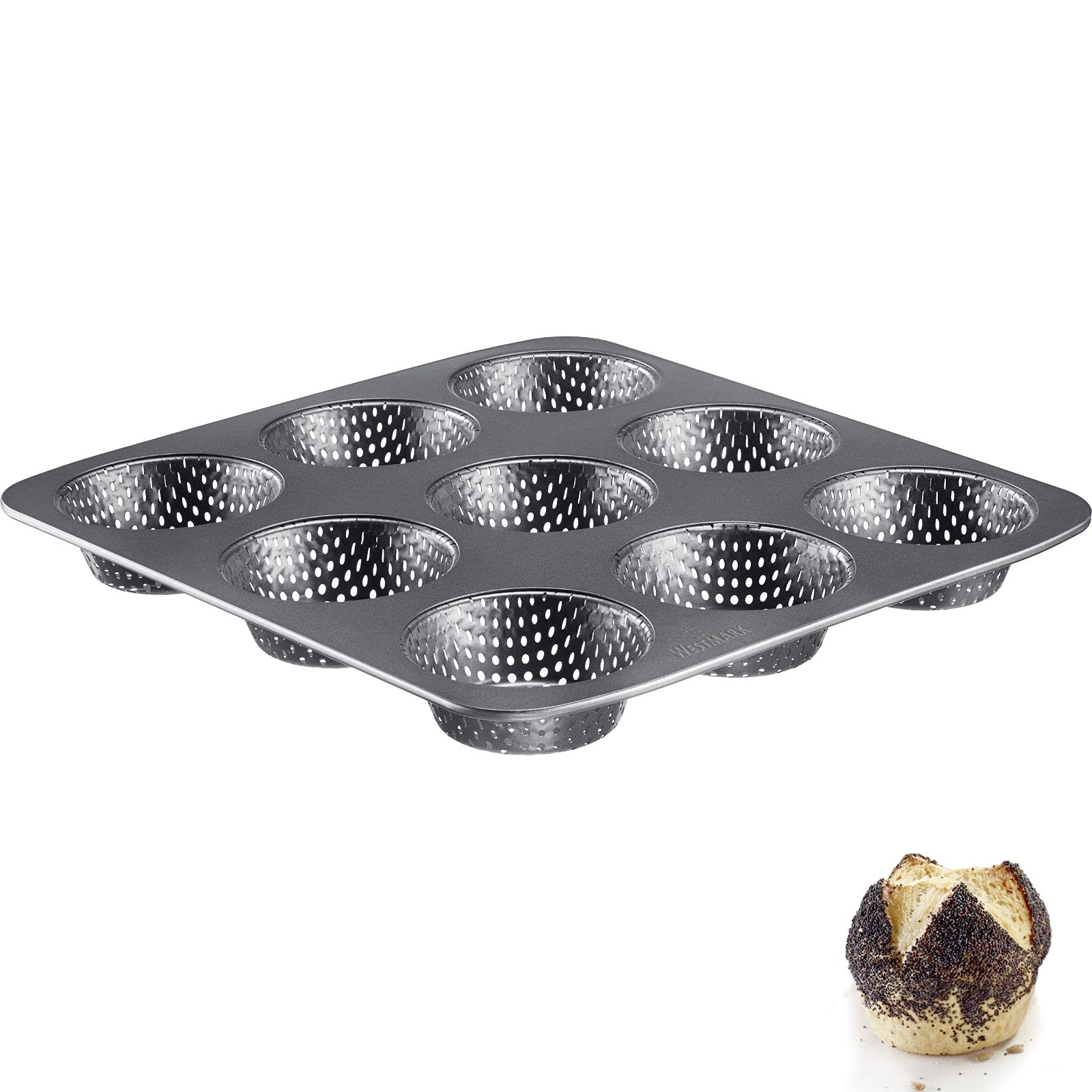 westmark-327322e6-moule-petits-pains-9-buns-hrensache-d-mouleur-g-teau-acier-ant image 2