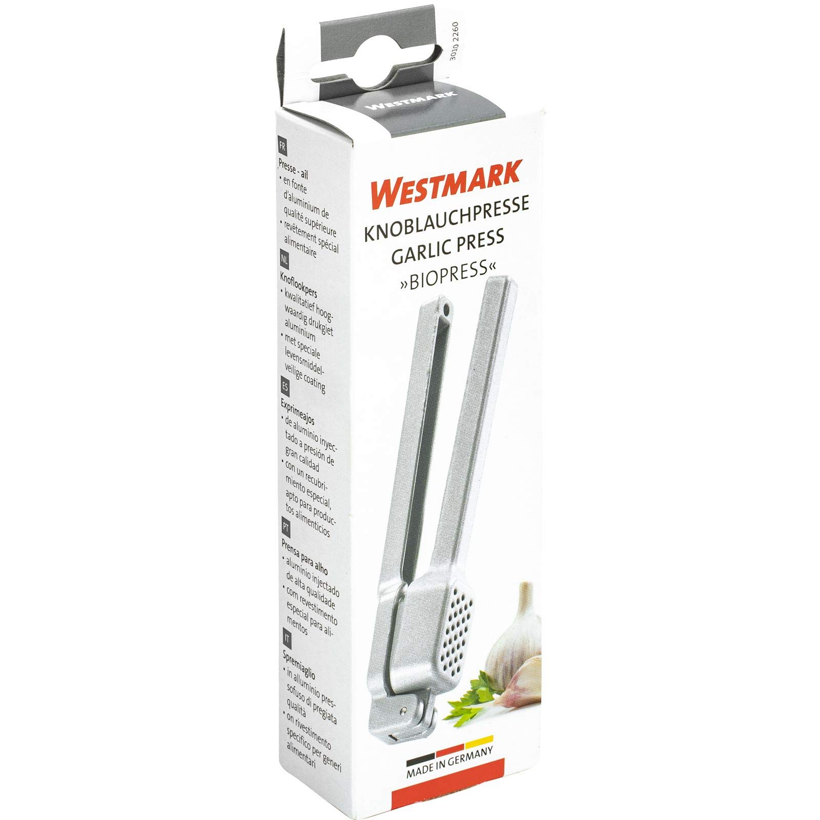 westmark-biopress-presse-ail-en-aluminium-15-2-cm-pressoir-compact-argent-301022 image 8