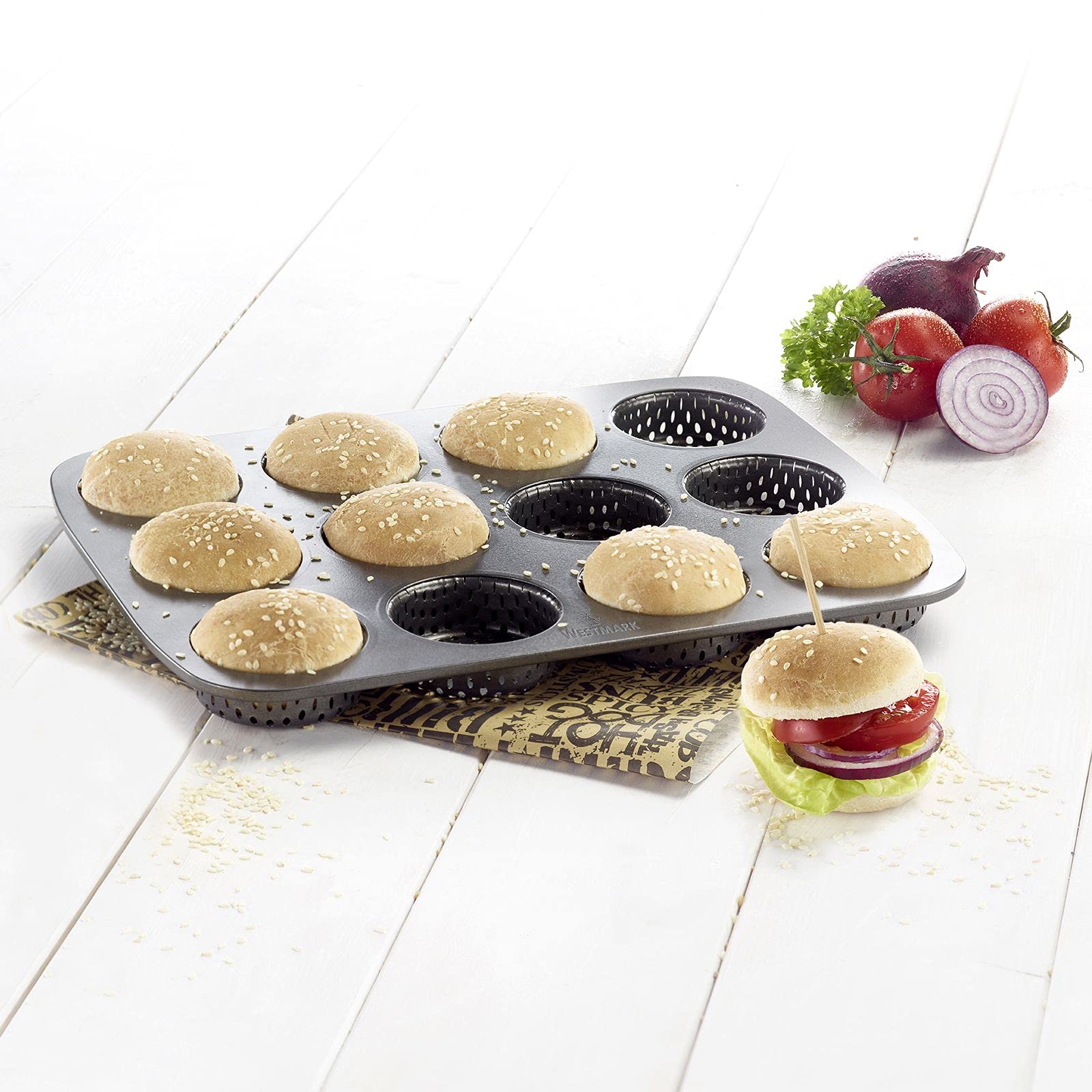 westmark-327122e6-moule-mini-burgers-12-buns-d-mouleur-g-teau-acier-antiadh-sif- image 5