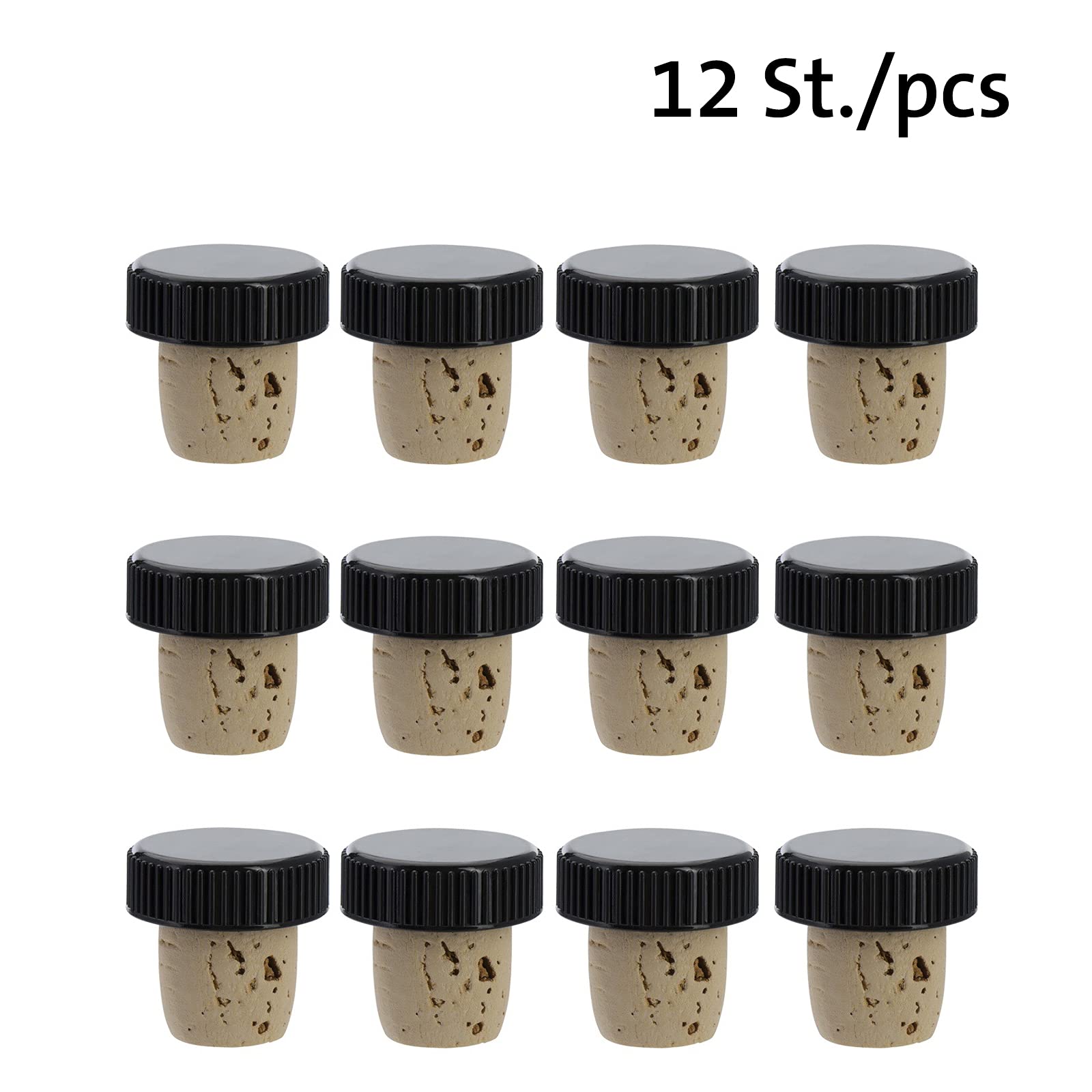 westmark-482020e4-lot-de-12-bouchons-de-bouteille-en-li-ge-naturel-conique-pour- image 2