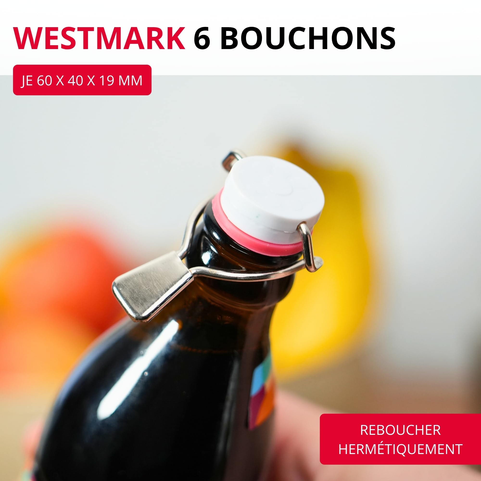 westmark-444022e3-set-de-6-bouchons-de-bouteille-levier-joint-en-silicone-acier- image 2