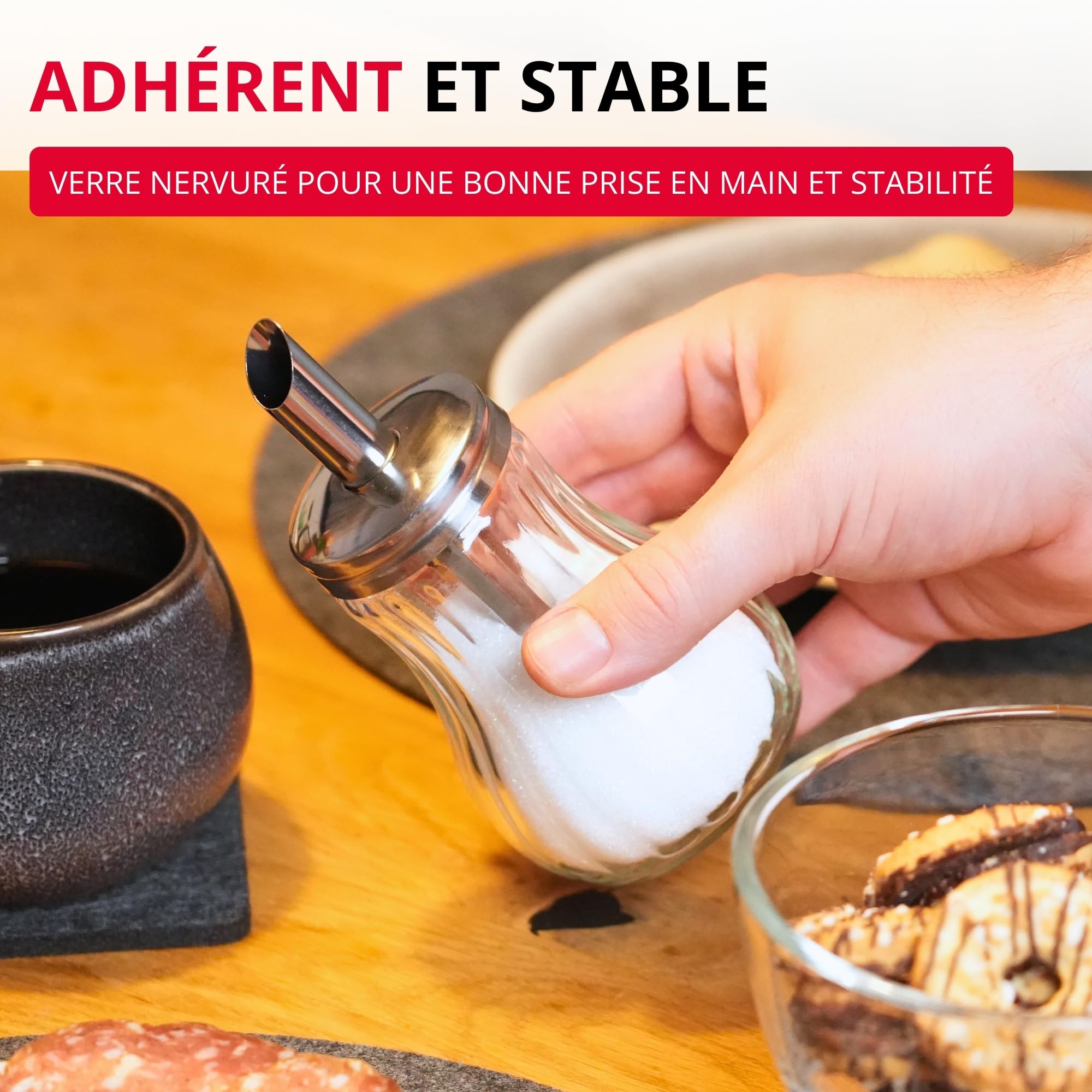 westmark-berlin-sucrier-250-ml-en-verre-et-acier-inoxydable-avec-couvercle-argen image 7