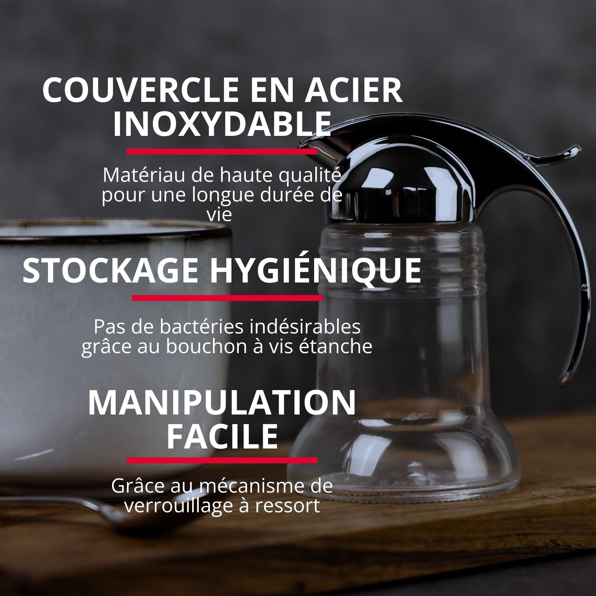 westmark-paris-chrome-distributeur-cr-me-pot-miel-150-ml-verre-abs-chrom-dosage- image 5