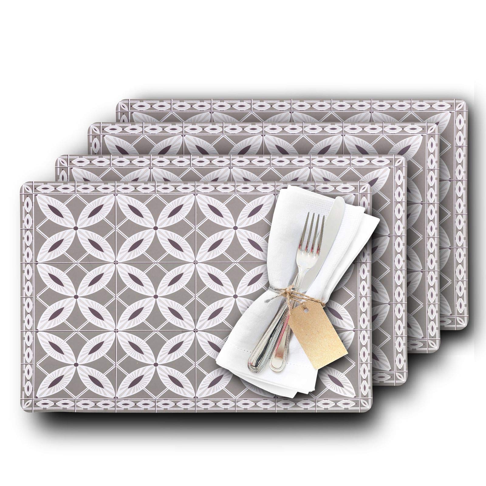 westmark-lot-de-4-sets-de-table-arabesque-taupe-43-5-x-28-5-cm-plastique image 2