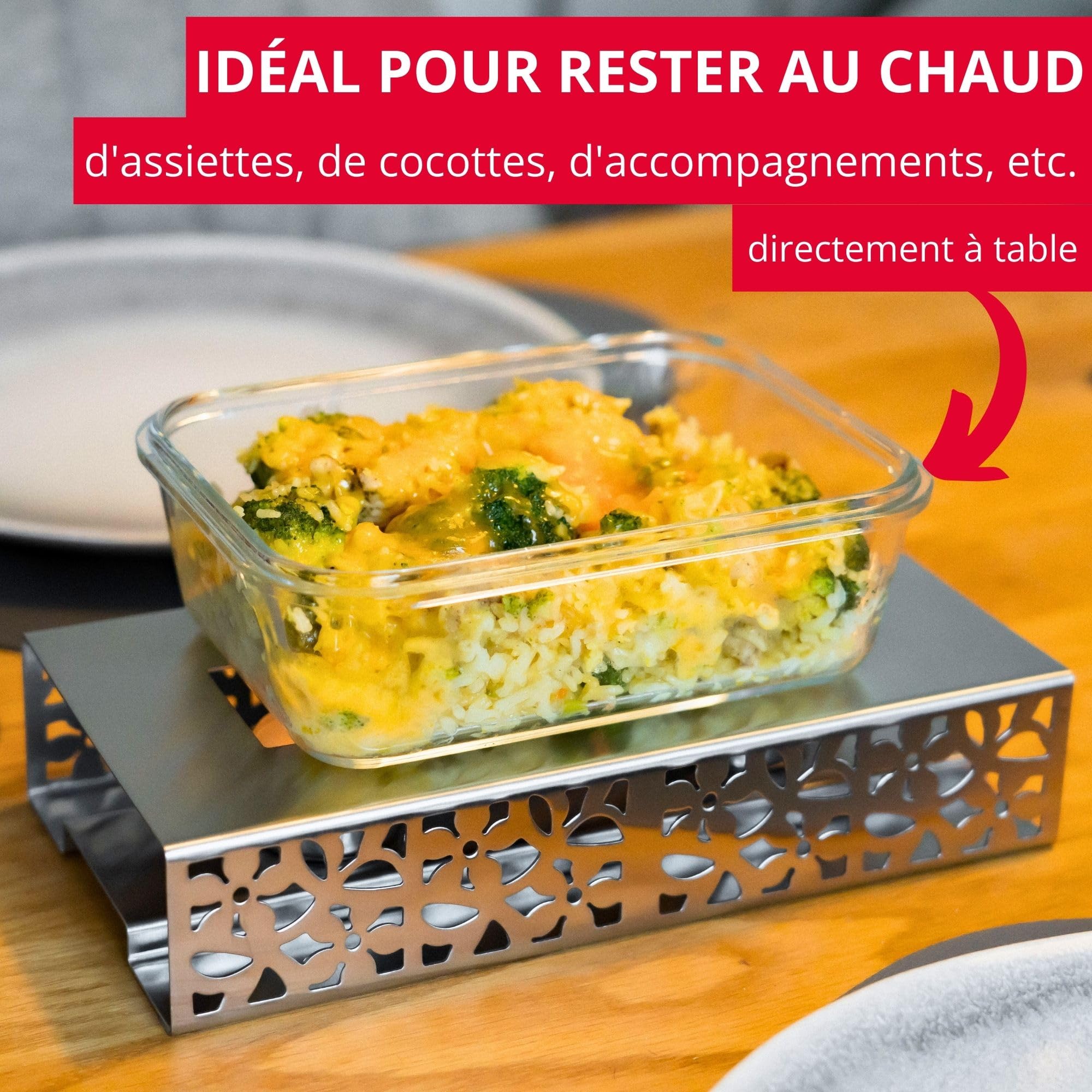 westmark-r-chauffe-plat-en-acier-inoxydable-240-x-120-x-52-mm-avec-deux-porte-bo image 2