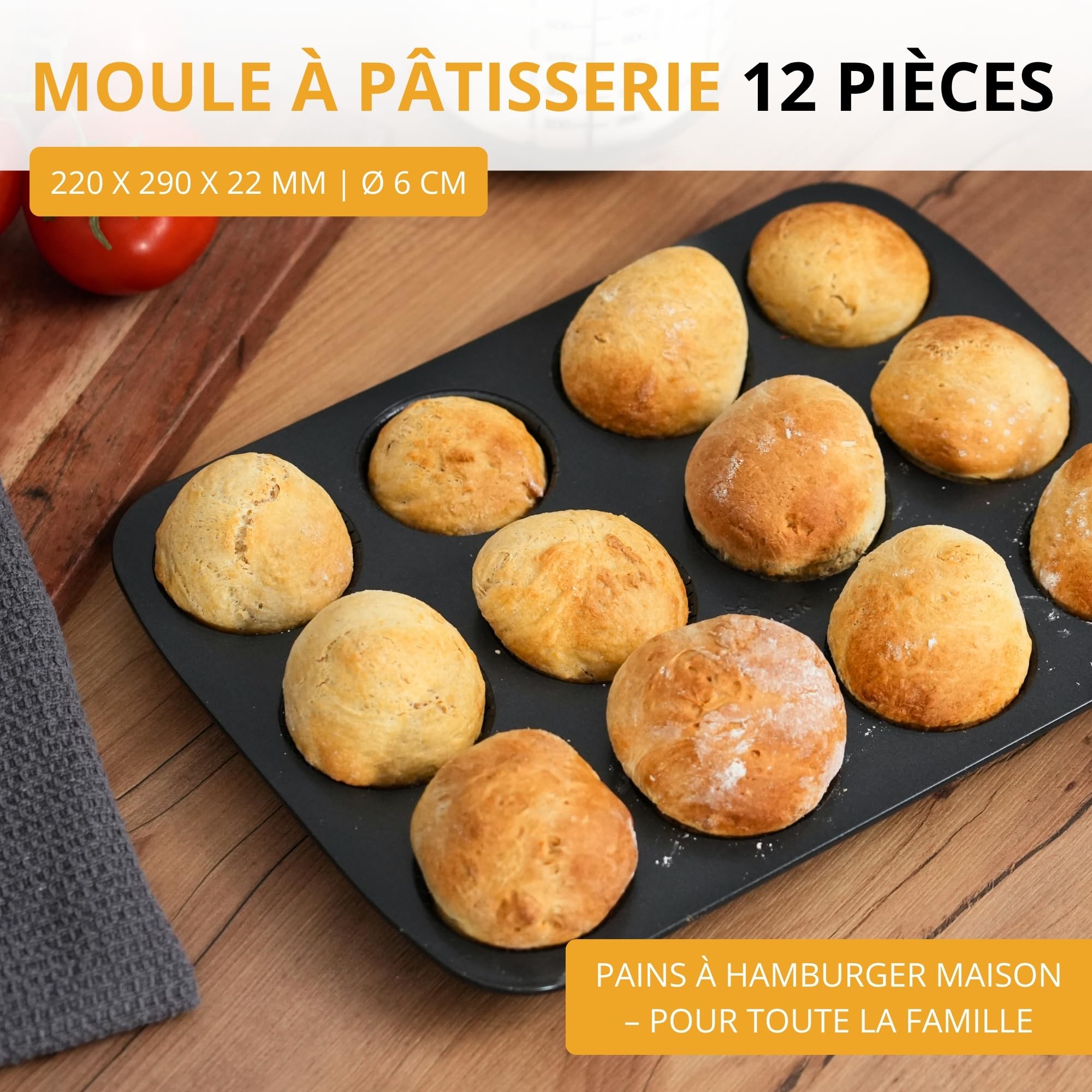 westmark-moule-pain-anti-adh-sif-12-empreintes-noir-0-90-kg-passe-au-lave-vaisse image 2