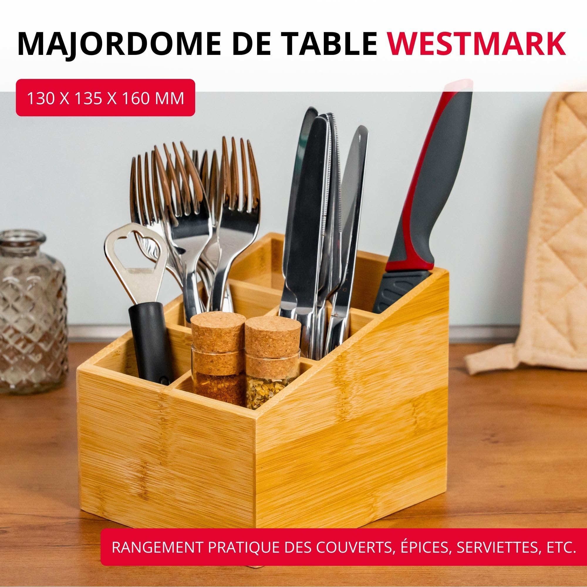 westmark-tapas-friends-69842270-organisateur-de-cuisine-en-bambou-5-compartiment image 2