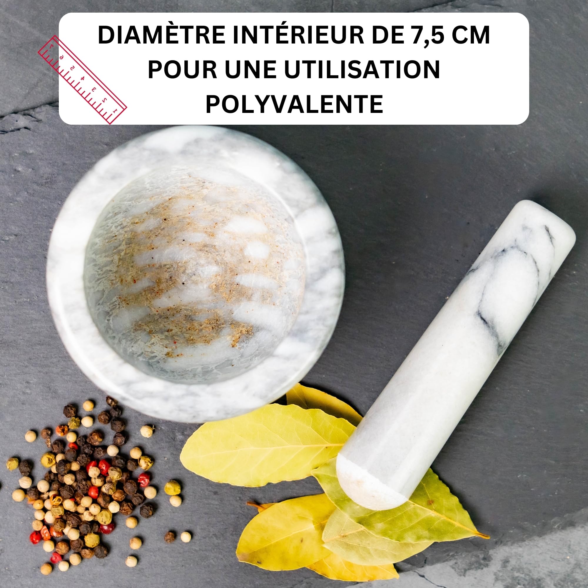 westmark-gourmet-mortier-avec-pilon-en-marbre-naturel-haut-10-x-7-5-cm-blanc-gri image 6