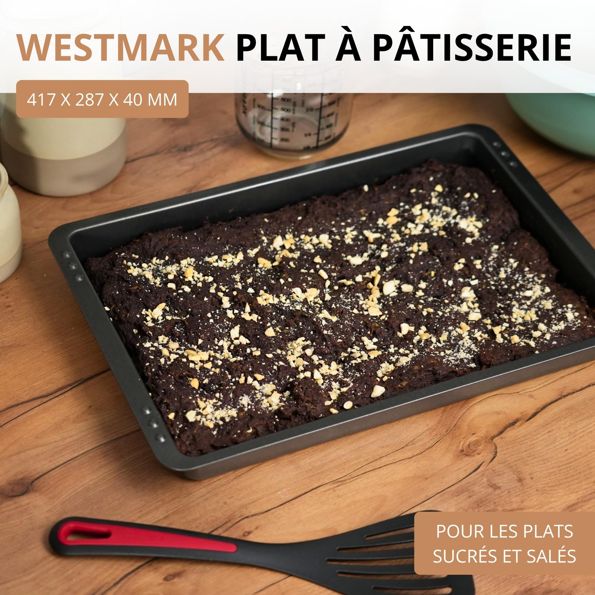 westmark-back-meister-plat-gratin-moule-p-tisserie-extra-haut-rebord-4-cm-acier- image 2