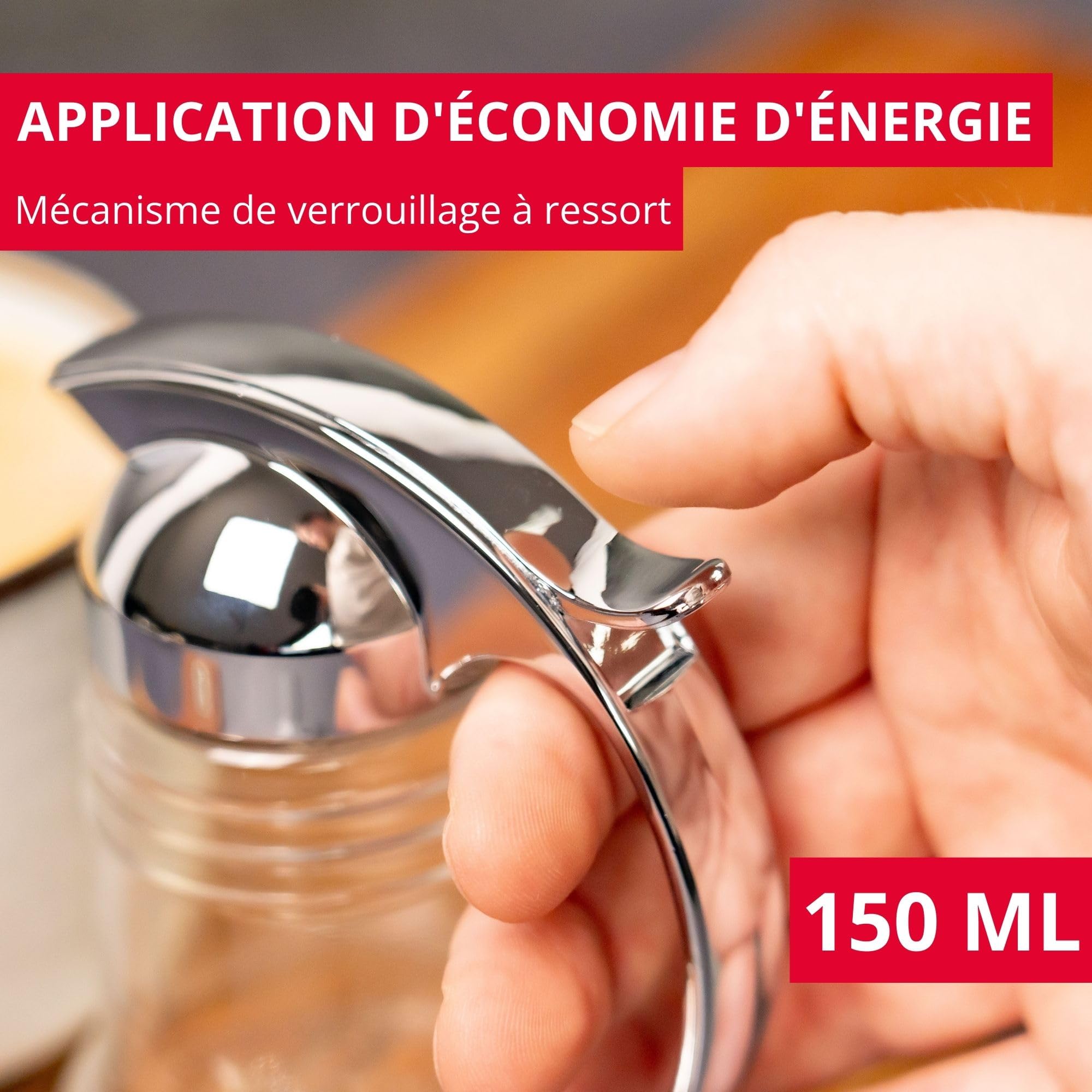 westmark-paris-chrome-distributeur-cr-me-pot-miel-150-ml-verre-abs-chrom-dosage- image 3