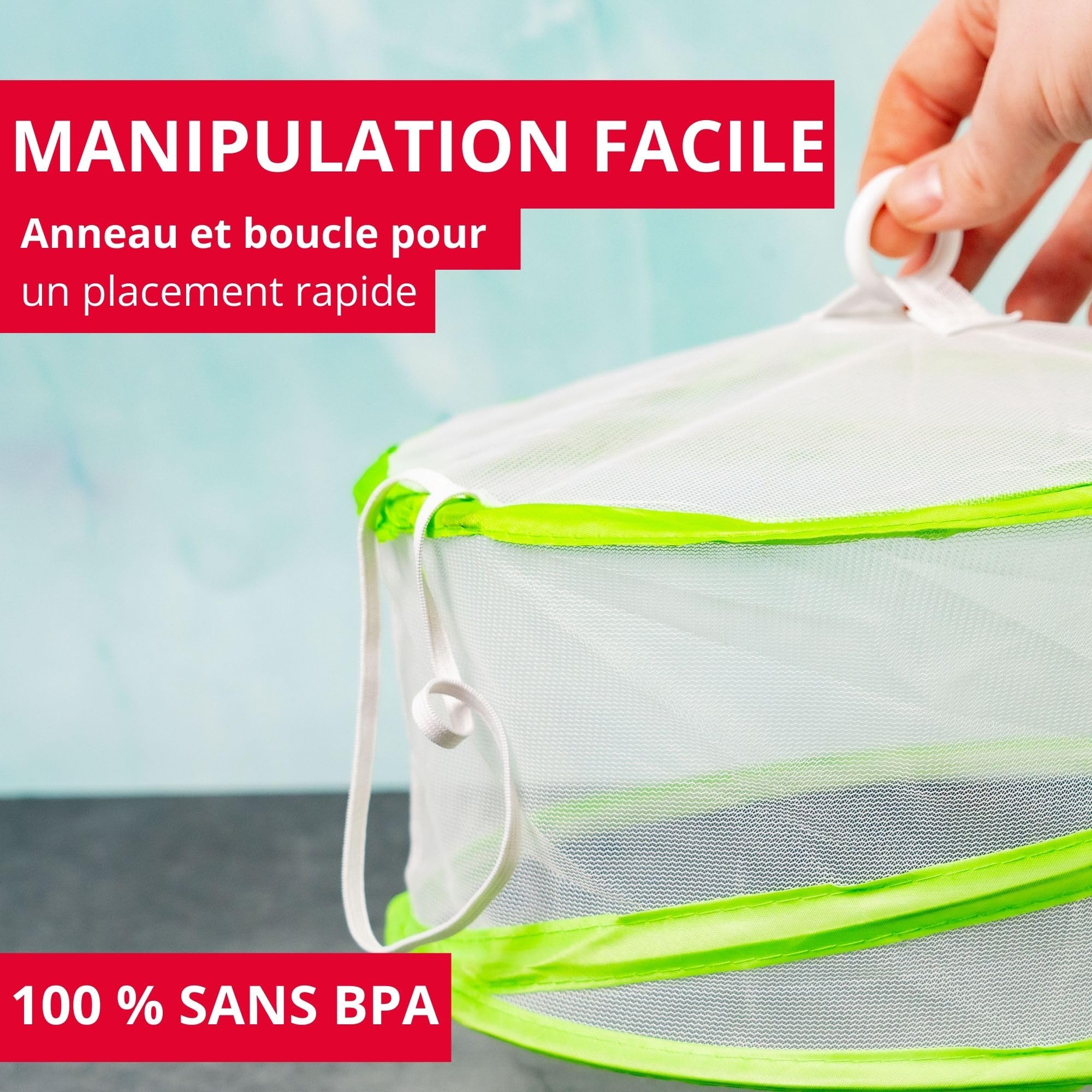 westmark-hoody-housse-alimentaire-pliable-anti-mouches-30-cm-verte-pour-repas-en image 8