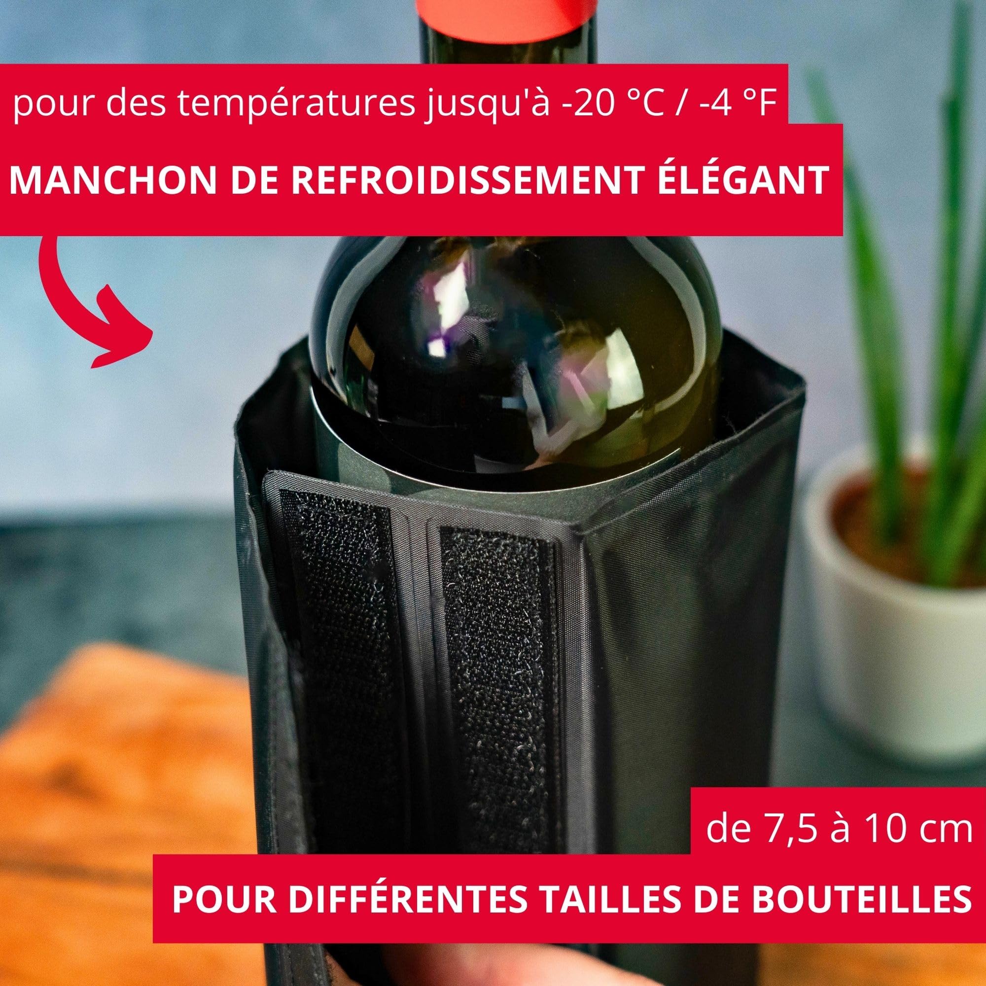 westmark-frigus-manchon-de-refroidissement-pour-vin-et-champagne-7-5-10-cm-noir- image 2