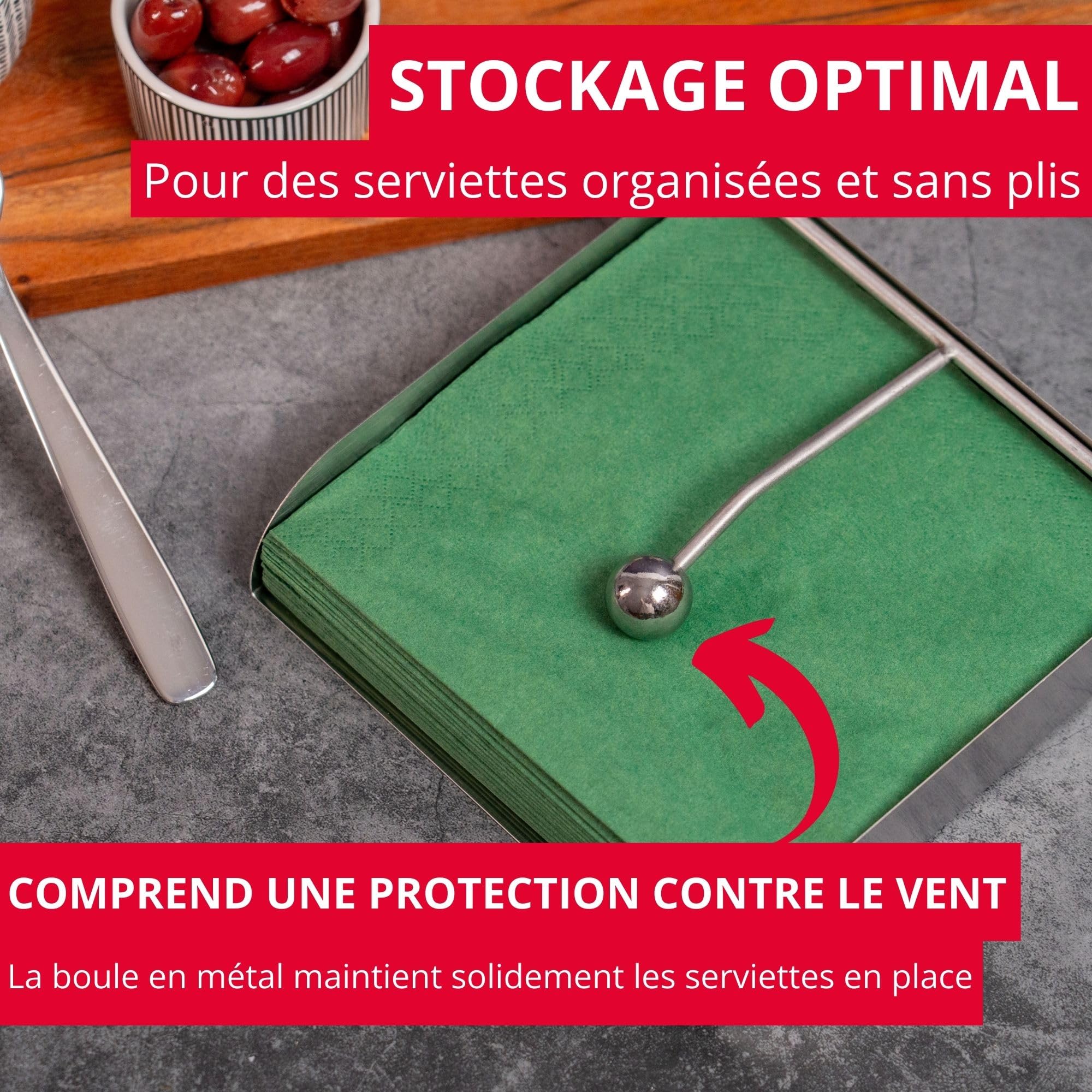 westmark-69082260-porte-serviette-inox-avec-protection-vent-rangement-serviettes image 2