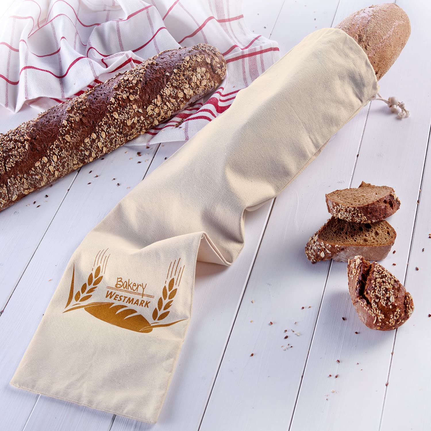 westmark-32112270-sac-baguette-en-coton-blanc-avec-cordon-de-serrage image 3