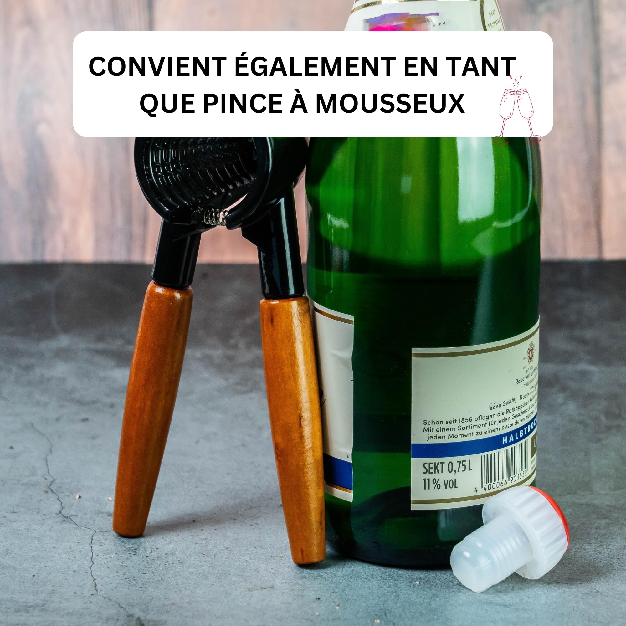 westmark-sieger-nussprofi-deluxe-3326220-casse-noix-et-pince-champagne-aluminium image 6