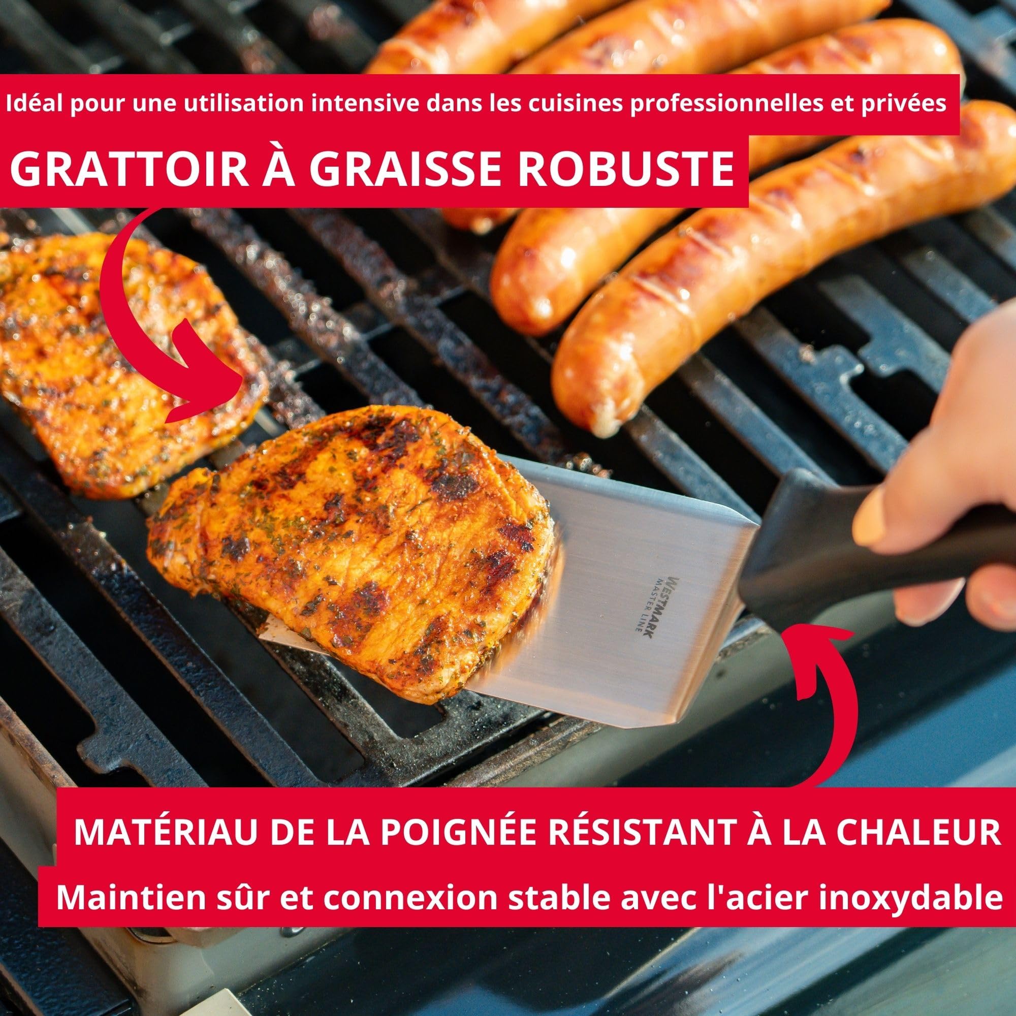 westmark-master-line-13442270-spatule-professionnelle-coud-e-rigide-lame-9-x-11- image 2