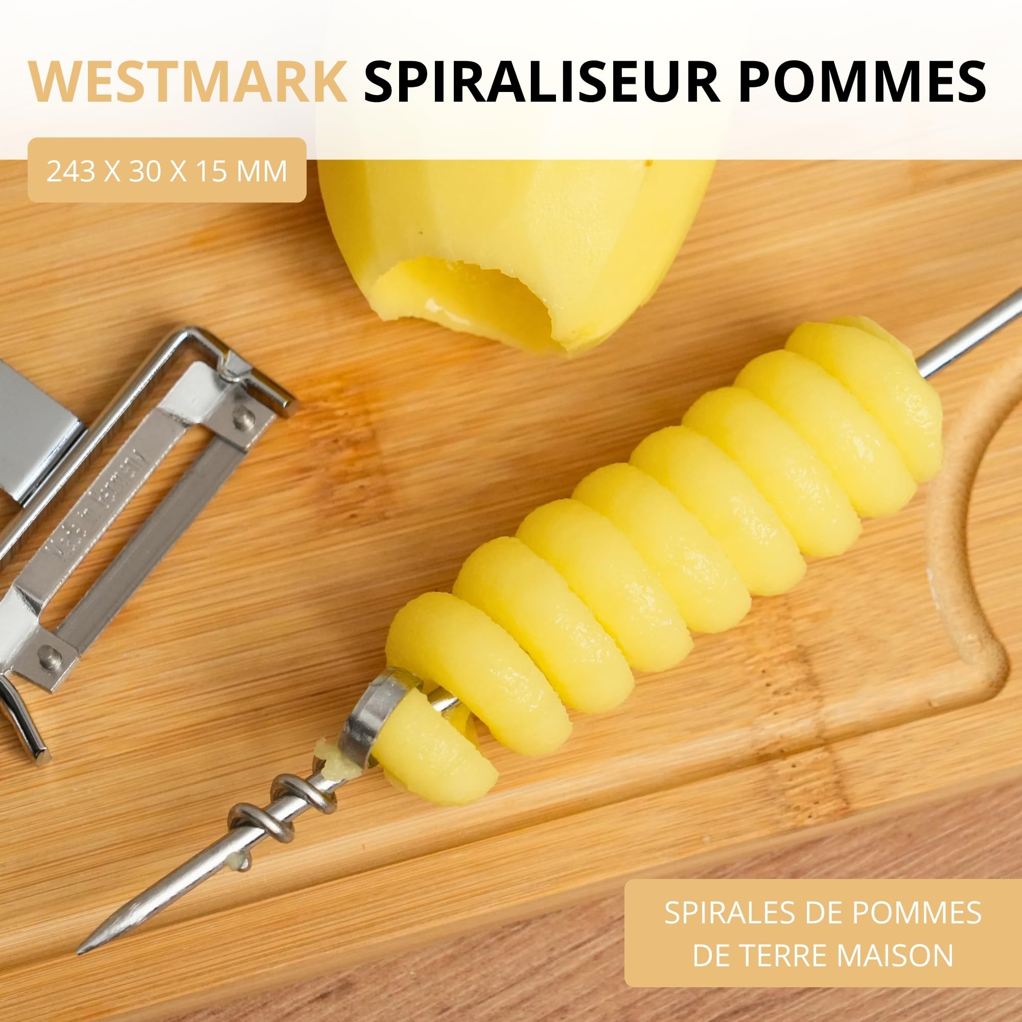 westmark-spiro-51222260-plucheur-spirale-pour-pommes-de-terre-et-l-gumes-en-acie image 2
