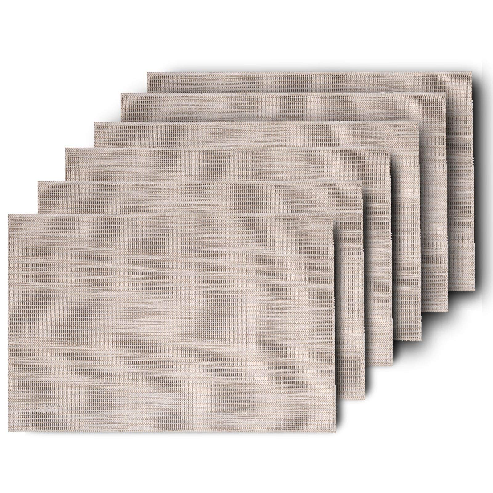 westmark-uni-lot-de-6-sets-de-table-42-x-32-cm-beige-blanc-chin image 1