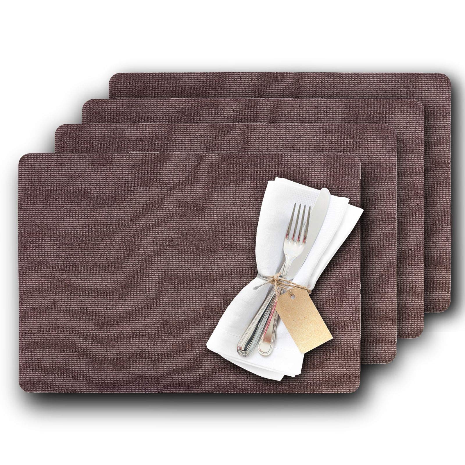 westmark-terra-01057006150-set-de-4-sets-de-table-43-x-30-cm-plastique-marron image 2