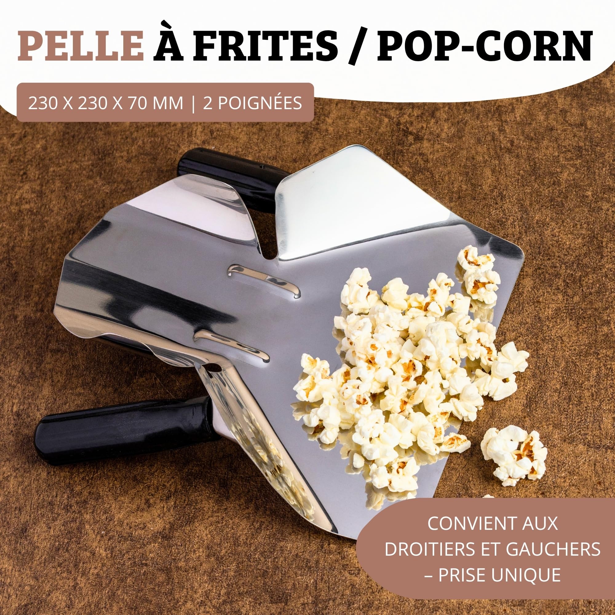 westmark-91262270-pelle-popcorn-frites-professionnelle-2-poign-es-acier-inoxydab image 2